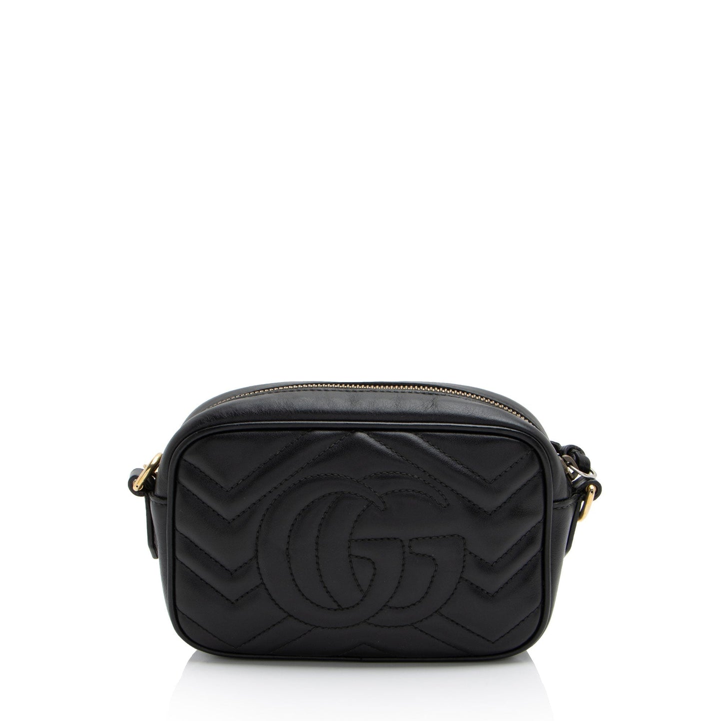 Gucci GG Marmont SHF-MMurmE Matelasse Leather Black Mini Crossbody Bag