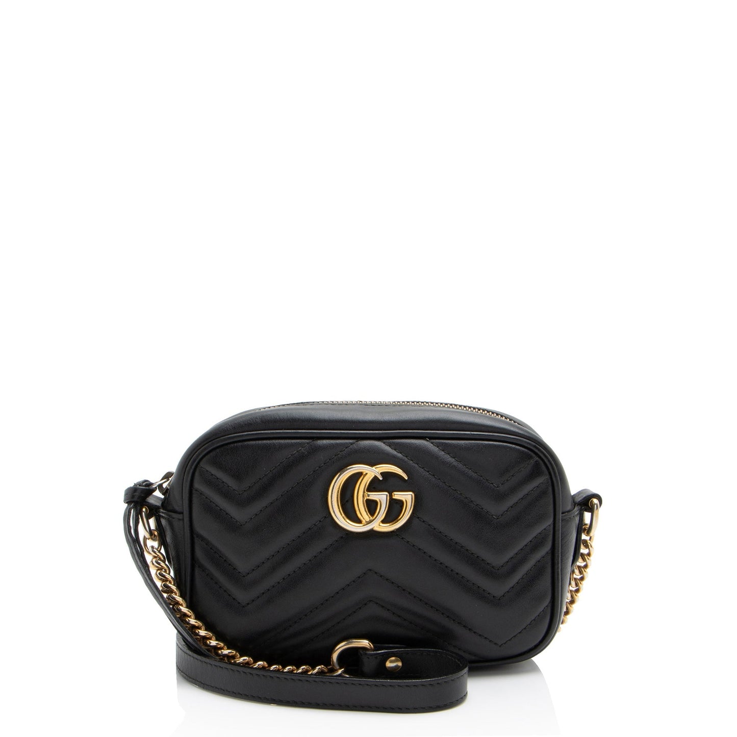 Gucci GG Marmont SHF-MMurmE Matelasse Leather Black Mini Crossbody Bag