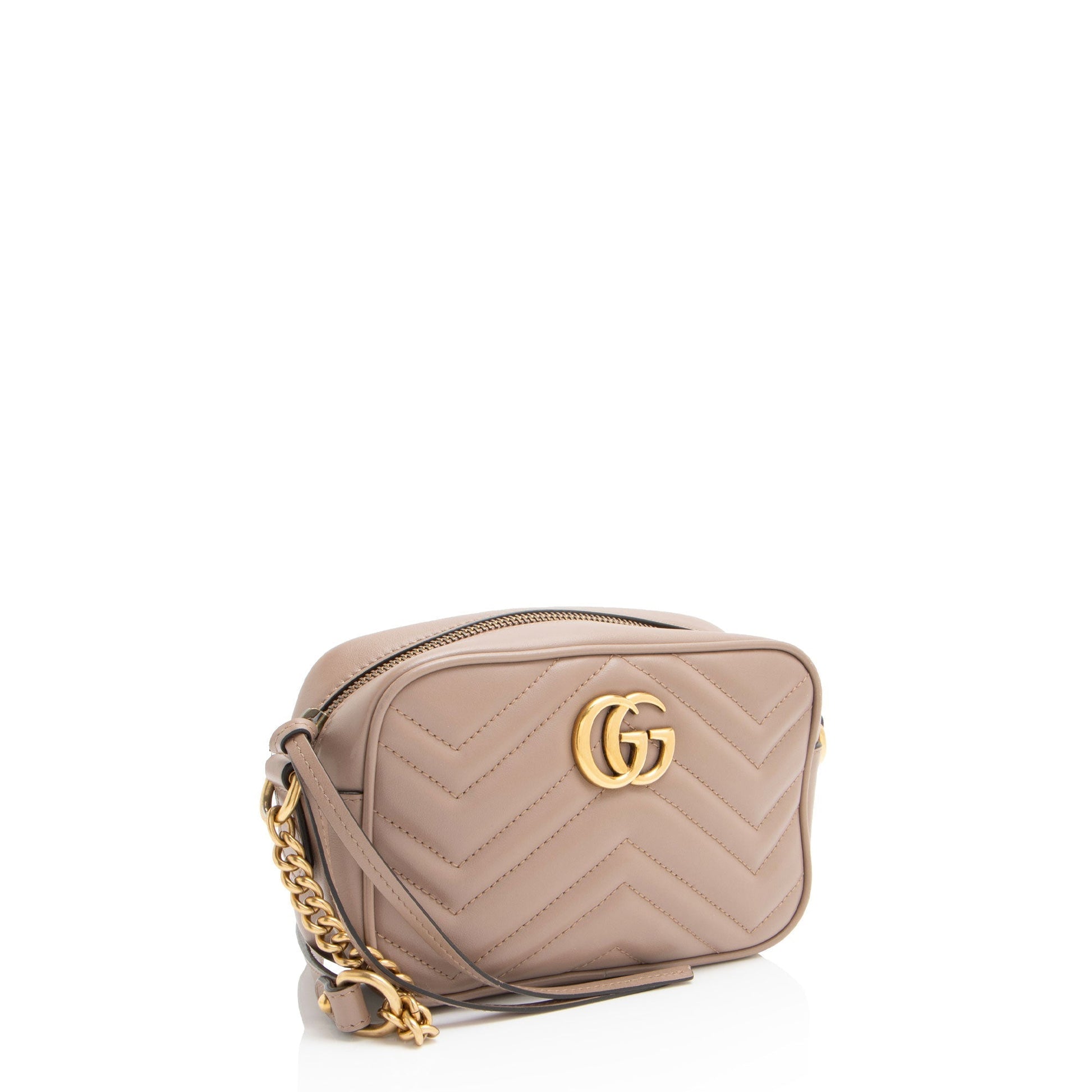 Gucci GG Marmont Matelasse Leather Beige Mini Crossbody Bag