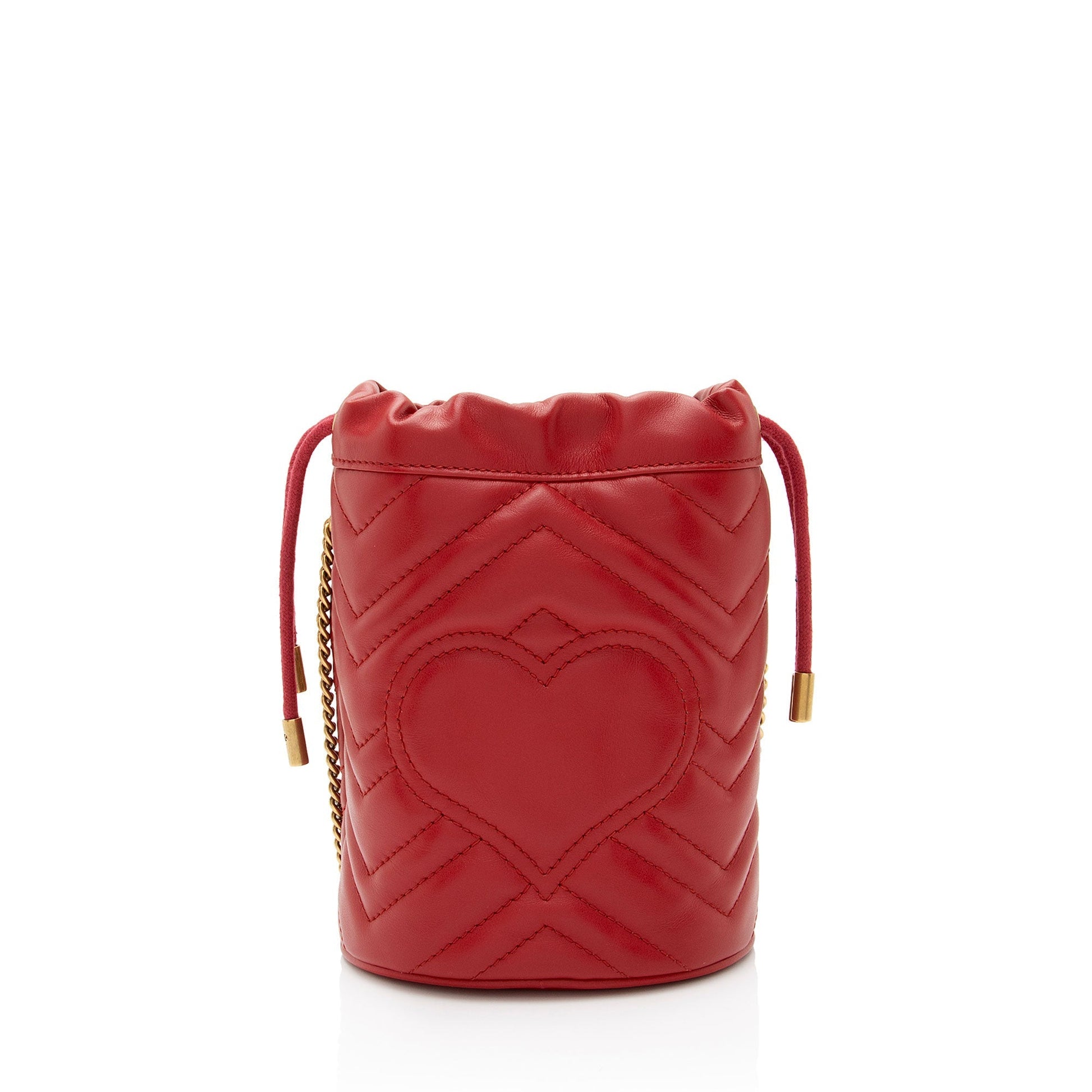 Gucci Marmont Bucket Bag Shf 5Z20Gx Leather Matelasse Crossbody Bag