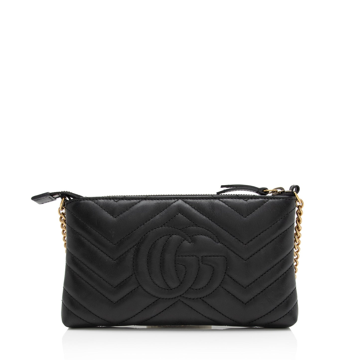 Gucci GG Marmont Chain SHF-6frD2R Matelasse Leather Black Mini Crossbody Bag