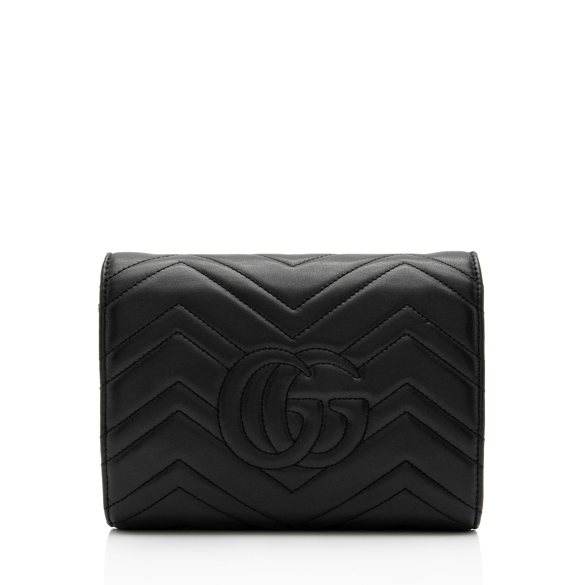 Gucci GG Marmont Square Chain SHF-WW8qZG Matelasse Leather Black Mini Crossbody Bag