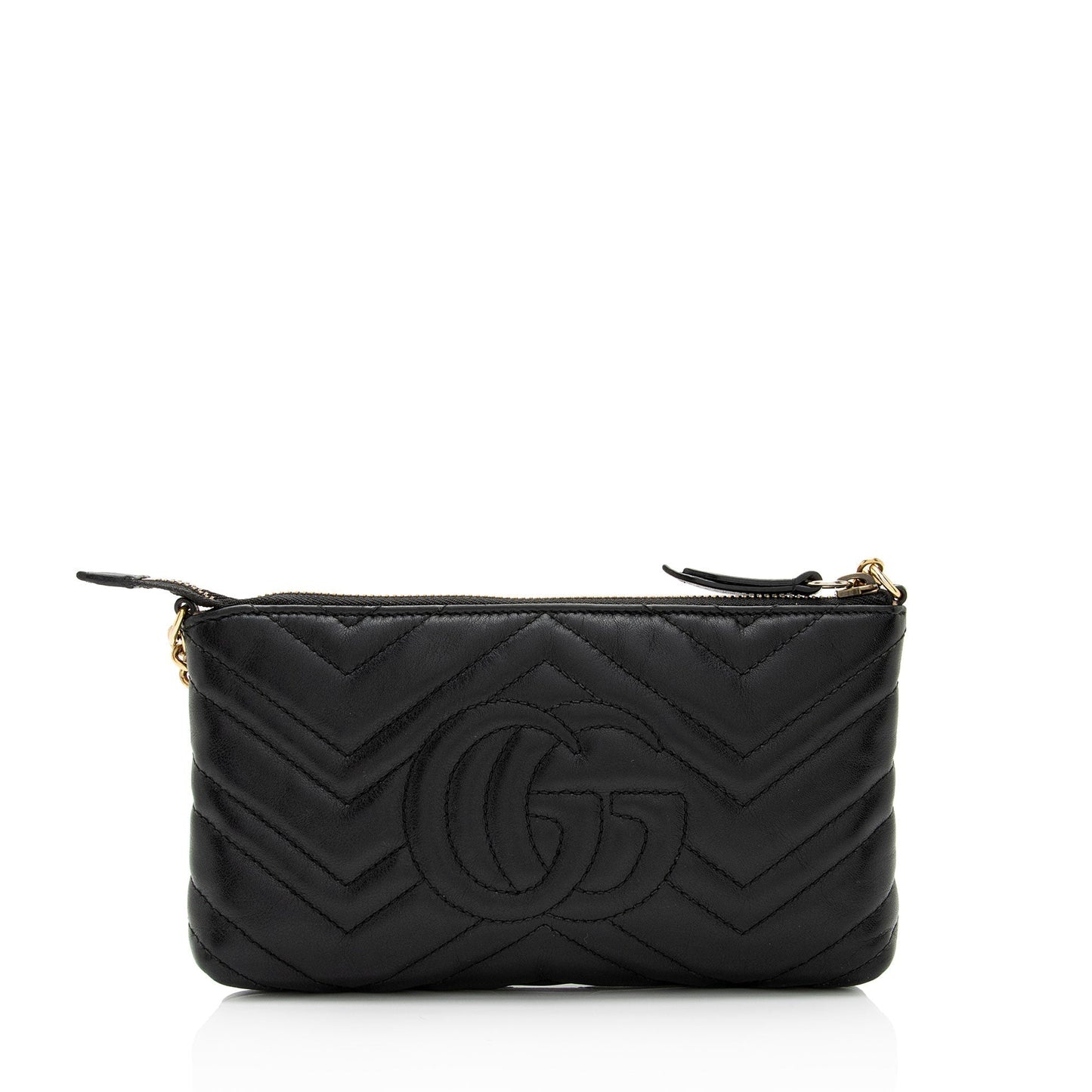 Gucci GG Marmont Chain SHF-CwKDsc Matelasse Leather Black Mini Crossbody Bag