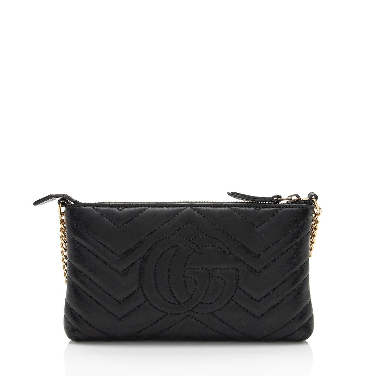 Gucci GG Marmont Chain SHF-0W5BH4 Matelasse Leather Black Mini Crossbody Bag