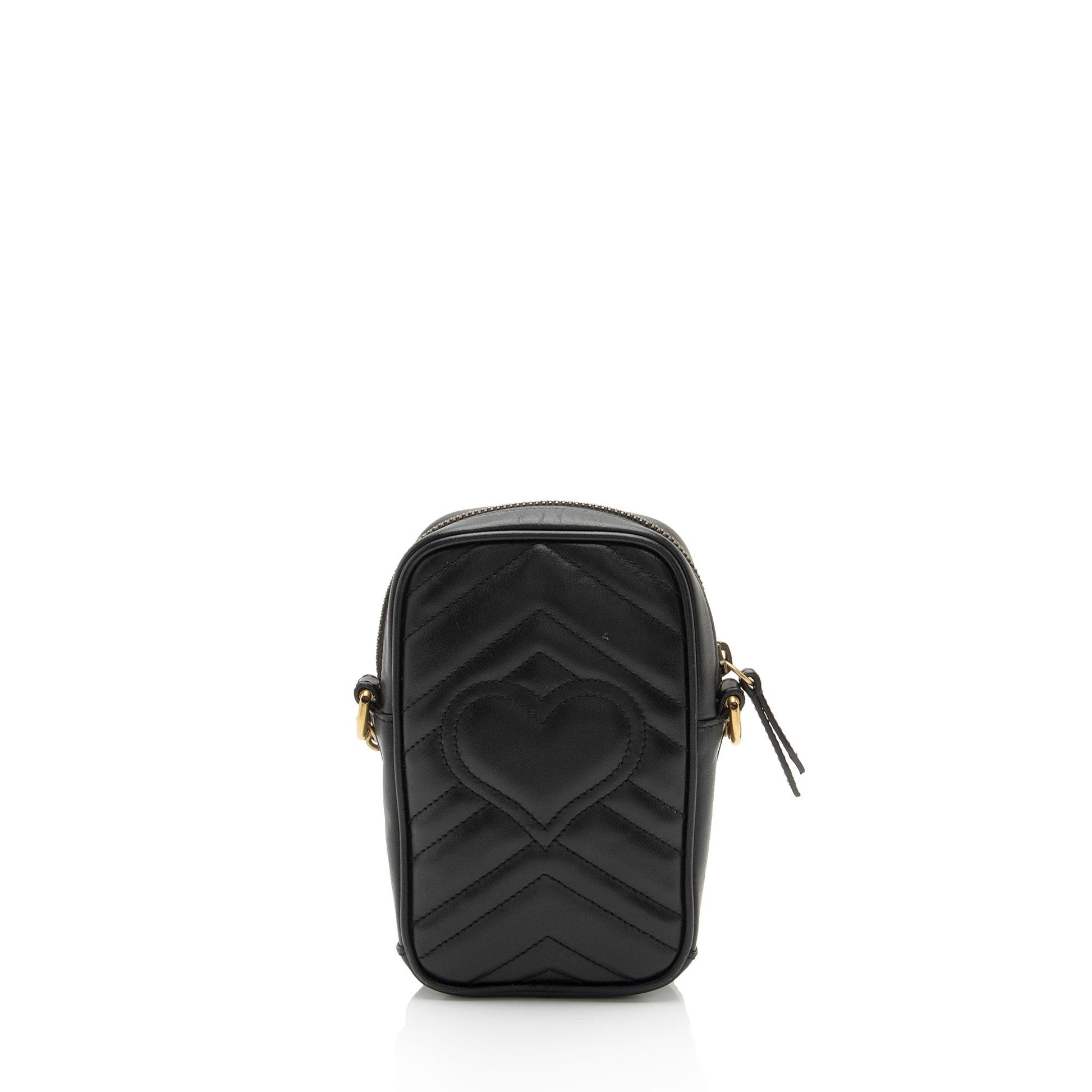 Gucci GG Marmont SHF-aWCKyT Matelasse Leather Black Mini Crossbody Bag