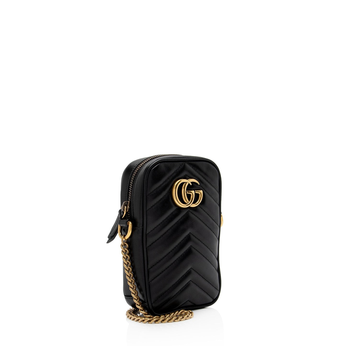 Gucci GG Marmont SHF-2UTE9c Matelasse Leather Black Mini Crossbody Bag