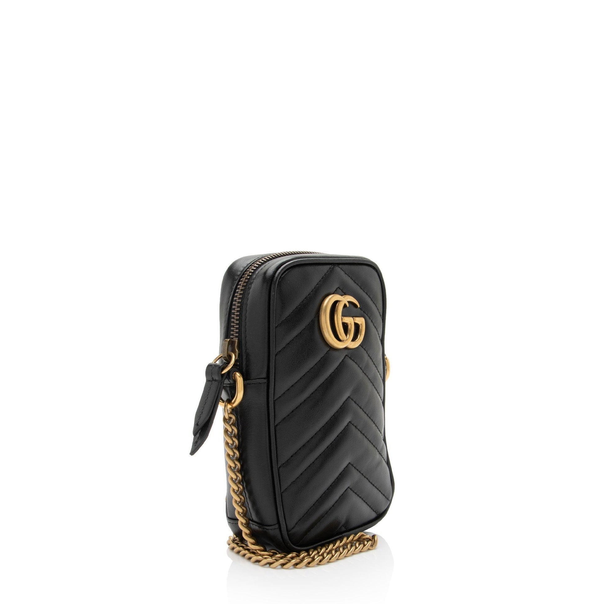 Gucci GG Marmont SHF-1qHFM7 Matelasse Leather Black Mini Crossbody Bag