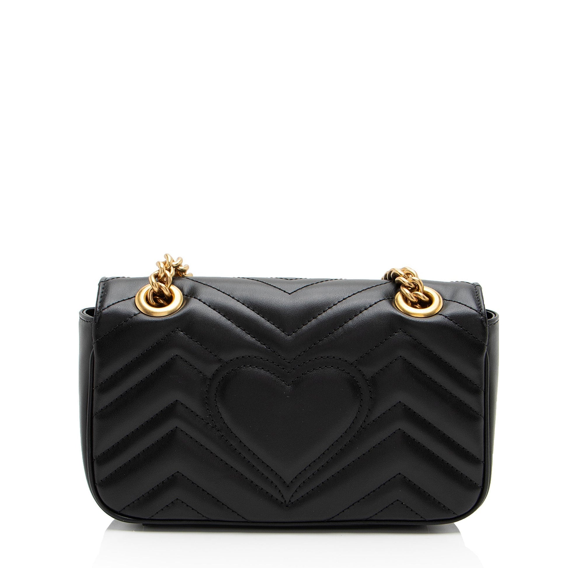 Gucci GG Marmont Flap SHF-w6pN1q Matelasse Leather Black Mini Crossbody Bag