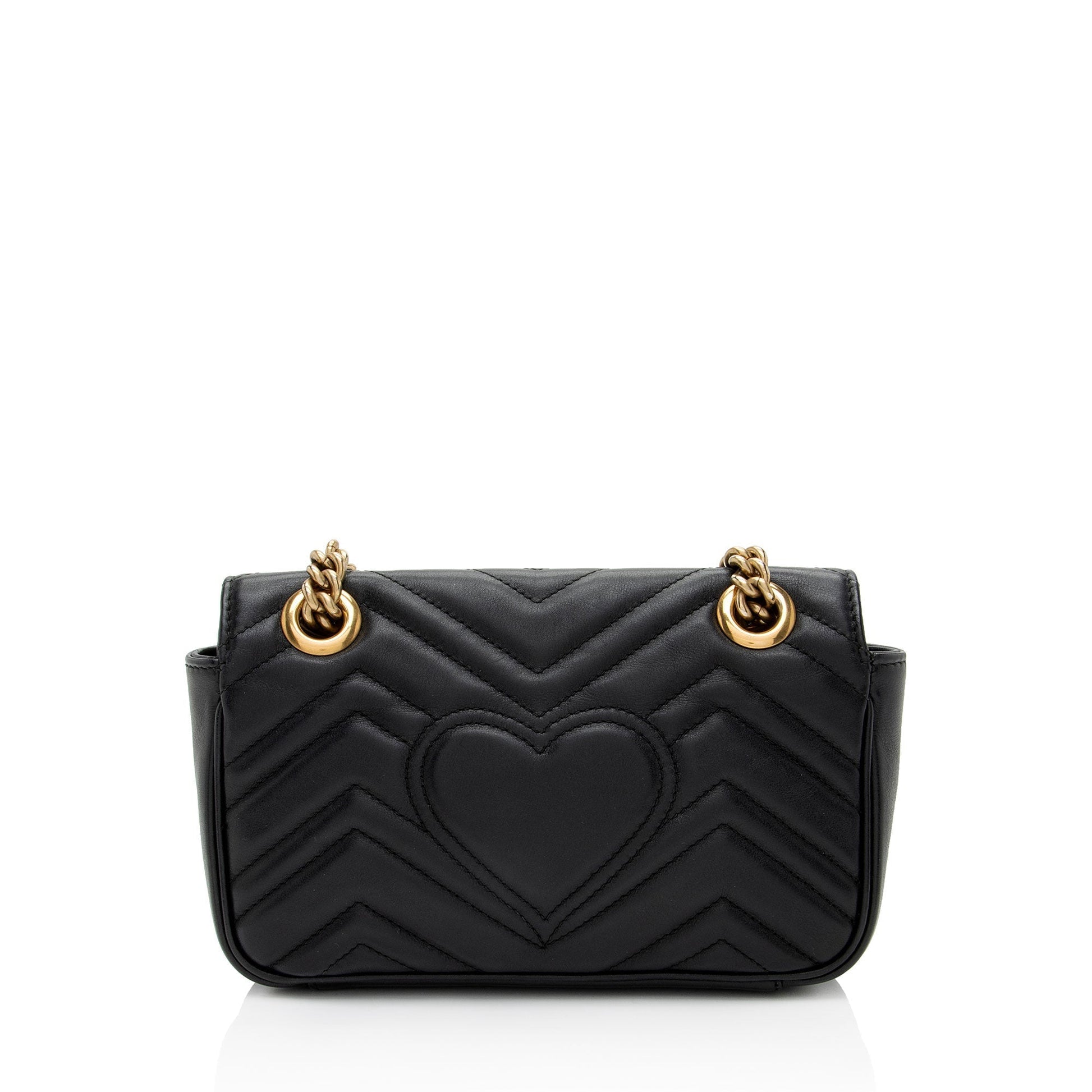 Gucci GG Marmont Flap Matelasse Leather Black Mini Shoulder Bag
