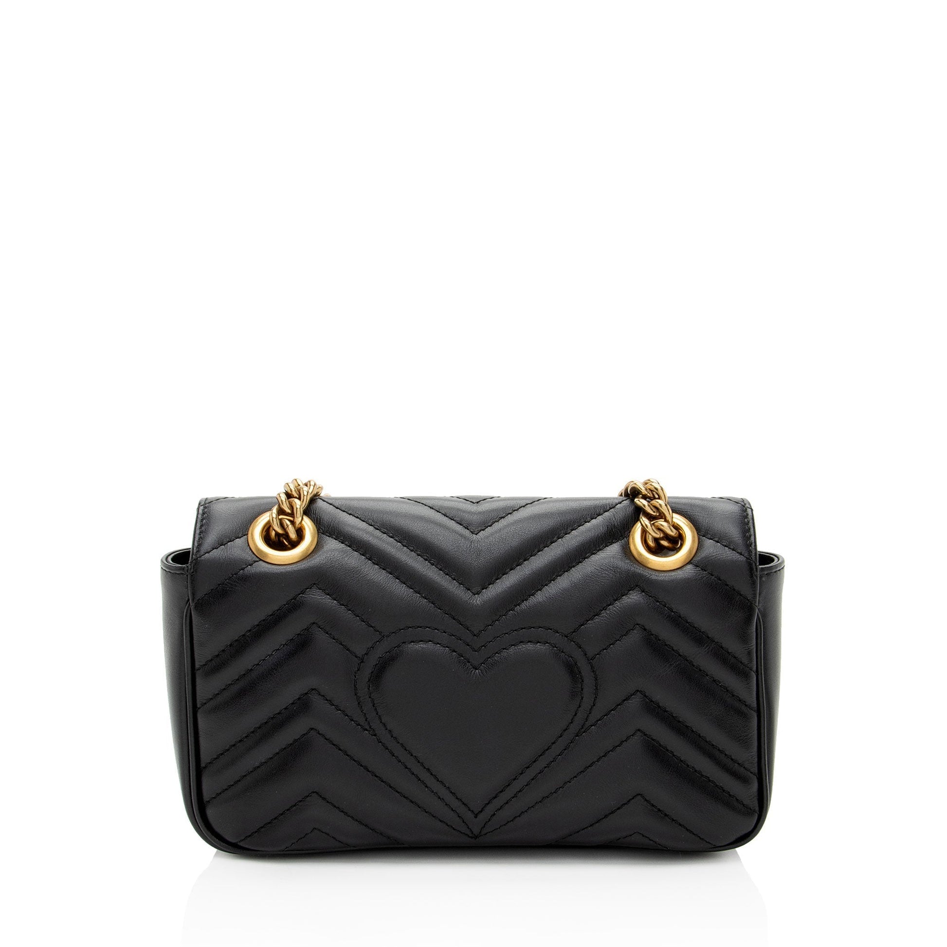 Gucci GG Marmont Flap Matelasse Leather Black Small Crossbody Bag