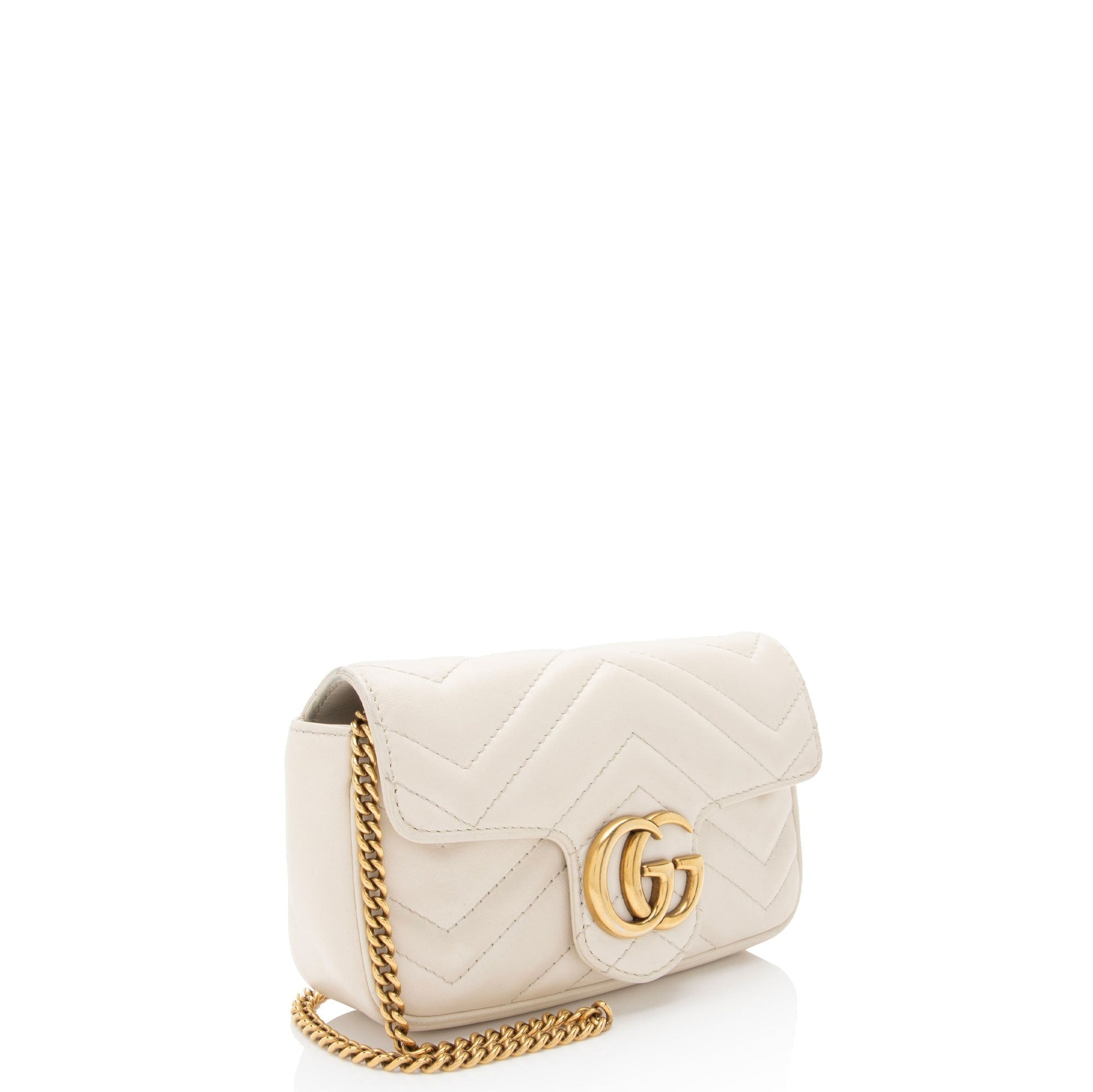 Gucci GG Marmont Flap Matelasse Leather White Mini Crossbody Bag Bag 1