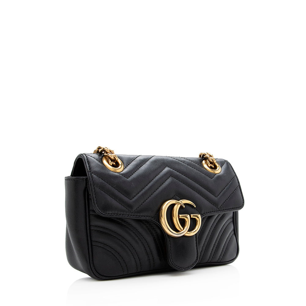 Gucci GG Marmont SHF Matelasse Leather Black Mini Shoulder Bag