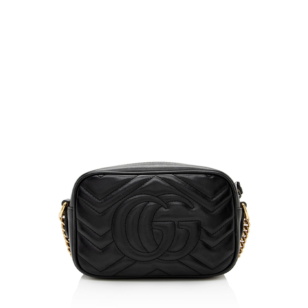 Gucci GG Marmont SHF Matelasse Leather Black Mini Crossbody Bag 8