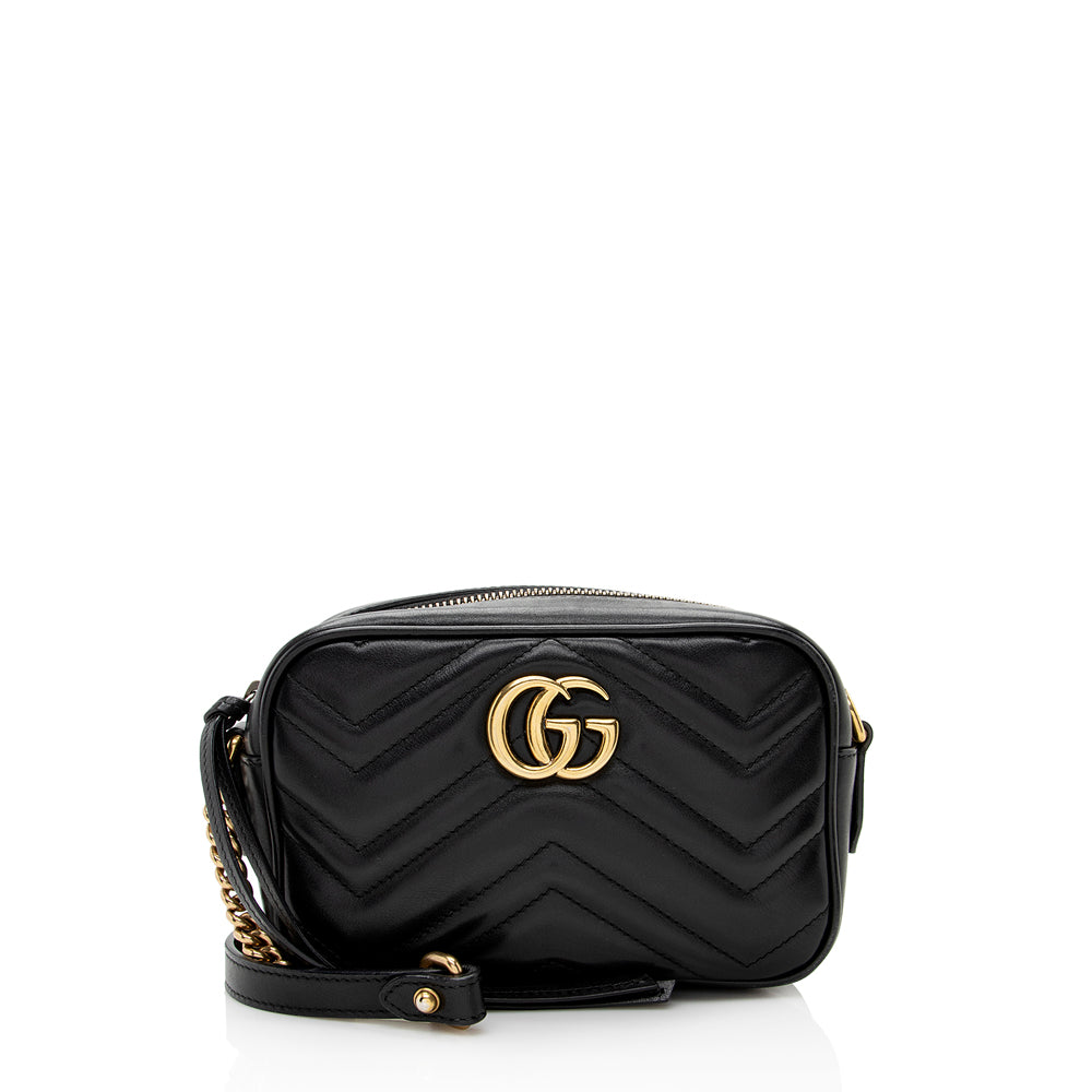Gucci GG Marmont SHF Matelasse Leather Black Mini Crossbody Bag 8