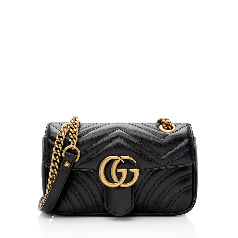Gucci GG Marmont SHF Matelasse Leather Black Mini Crossbody Bag 3