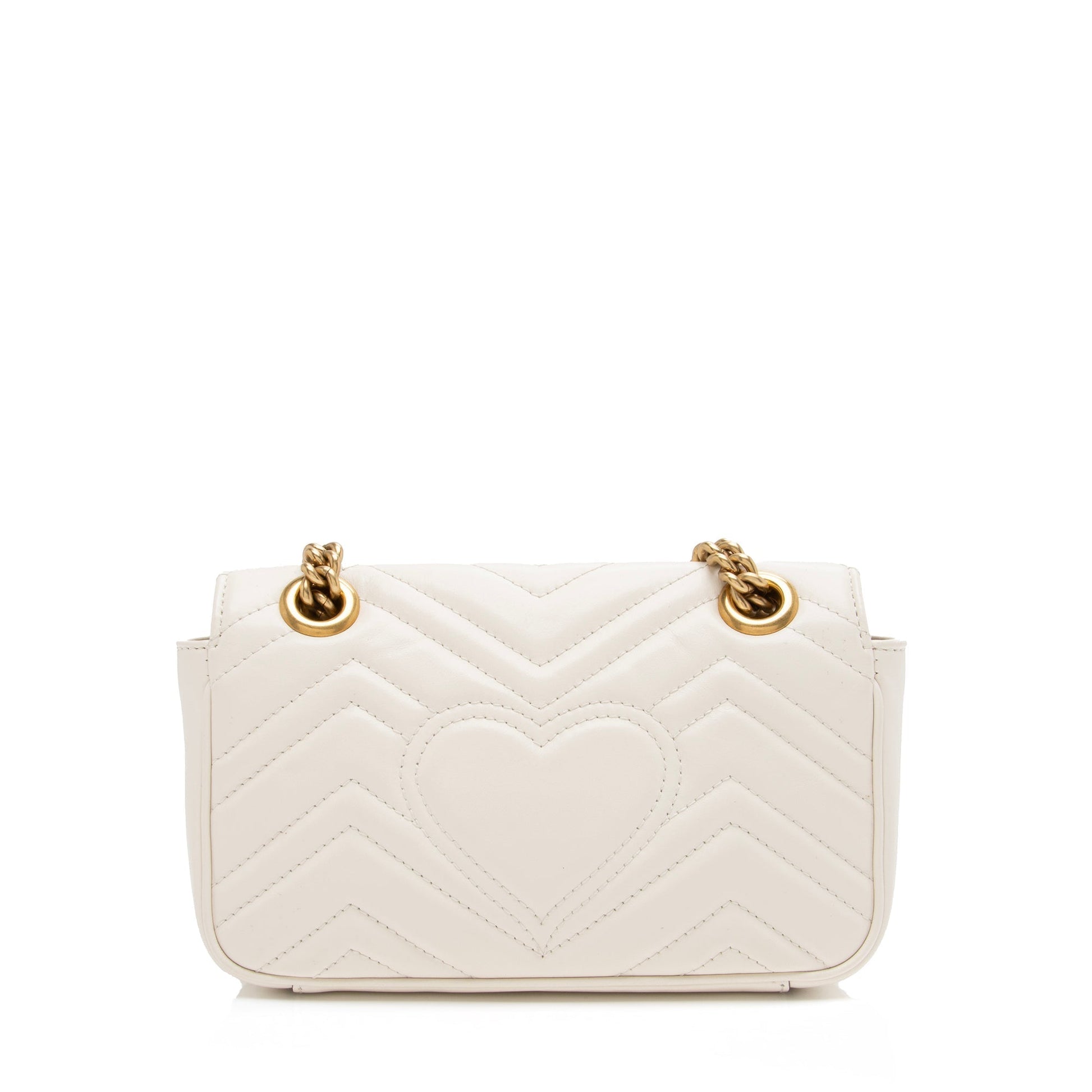 Gucci GG Marmont SHF-nrvxzd Matelasse Leather White Mini Crossbody Bag