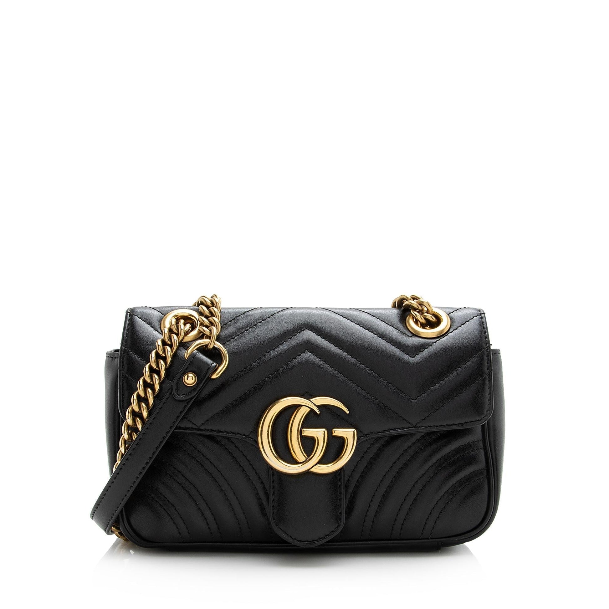 Gucci GG Marmont SHF-V1dIip Matelasse Leather Black Mini Shoulder Bag