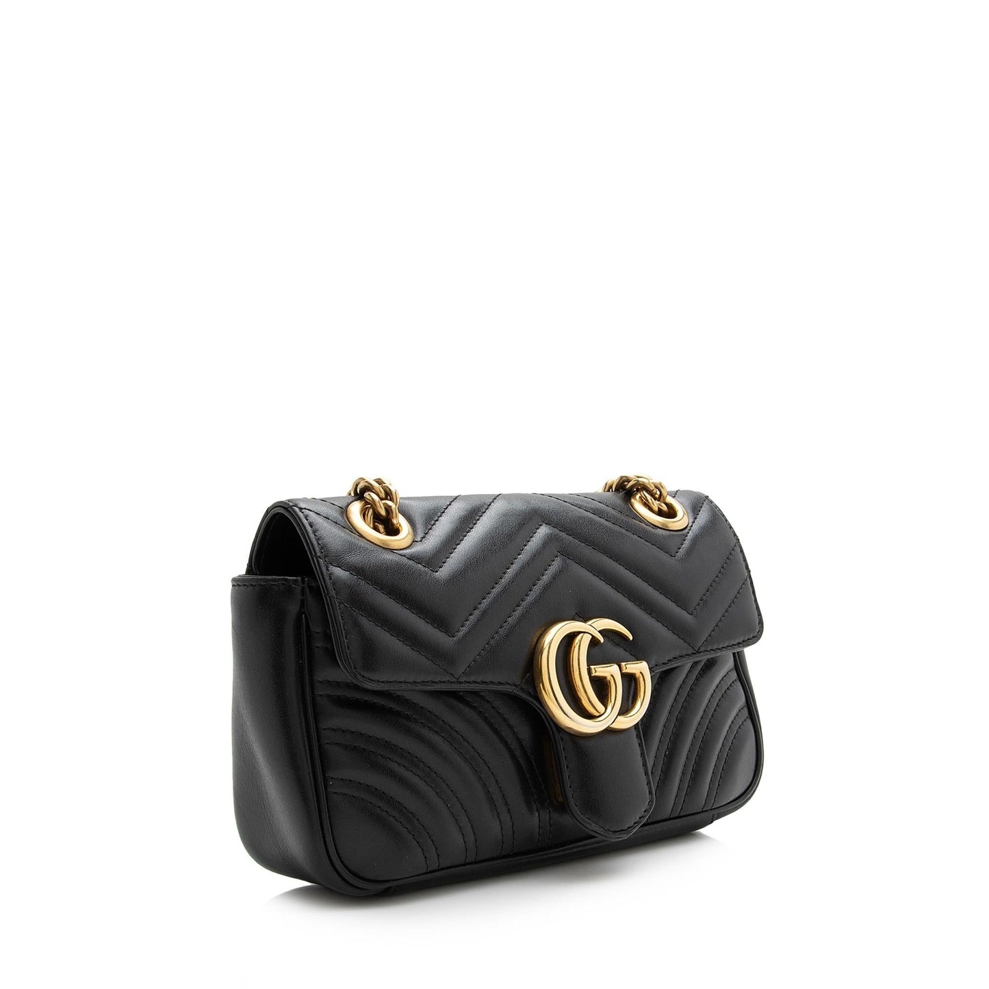 Gucci GG Marmont SHF-V1dIip Matelasse Leather Black Mini Shoulder Bag