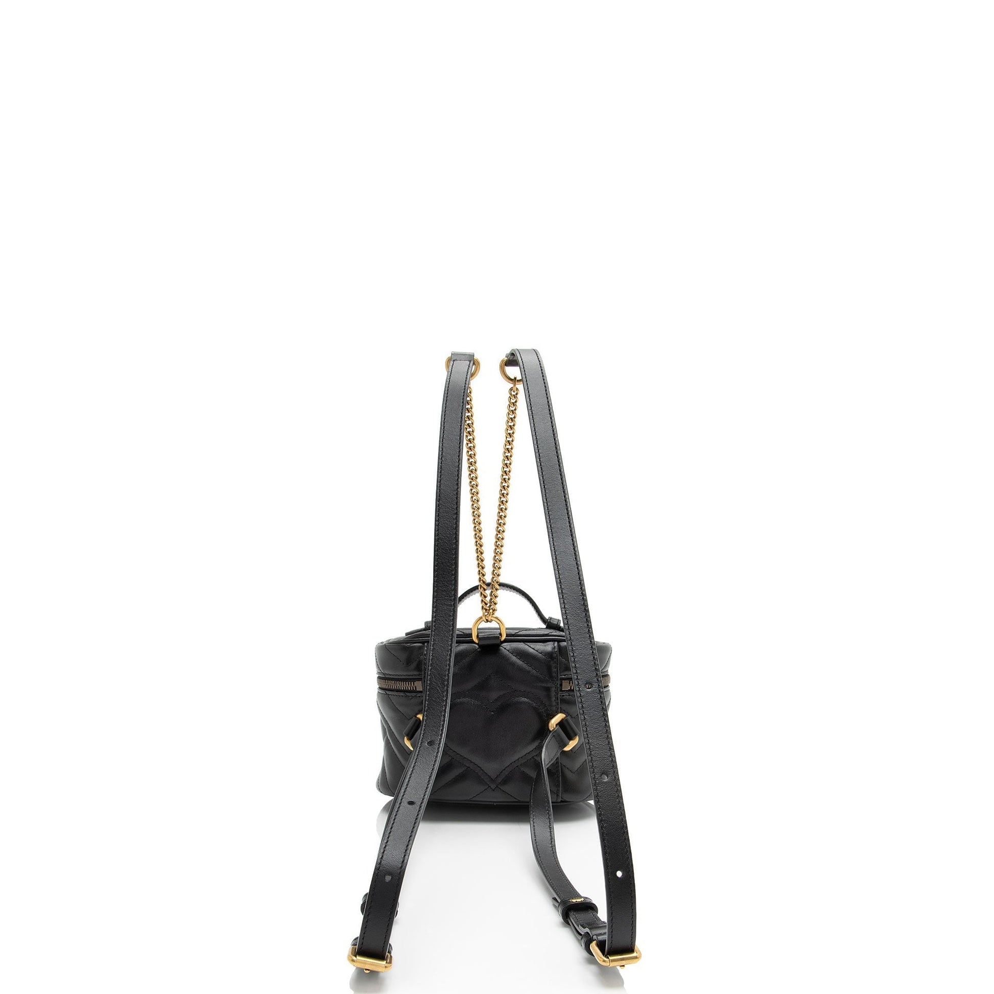 Gucci GG Marmont Round Backpack SHF-tbmiZF Matelasse Leather Black Mini Shoulder Bag