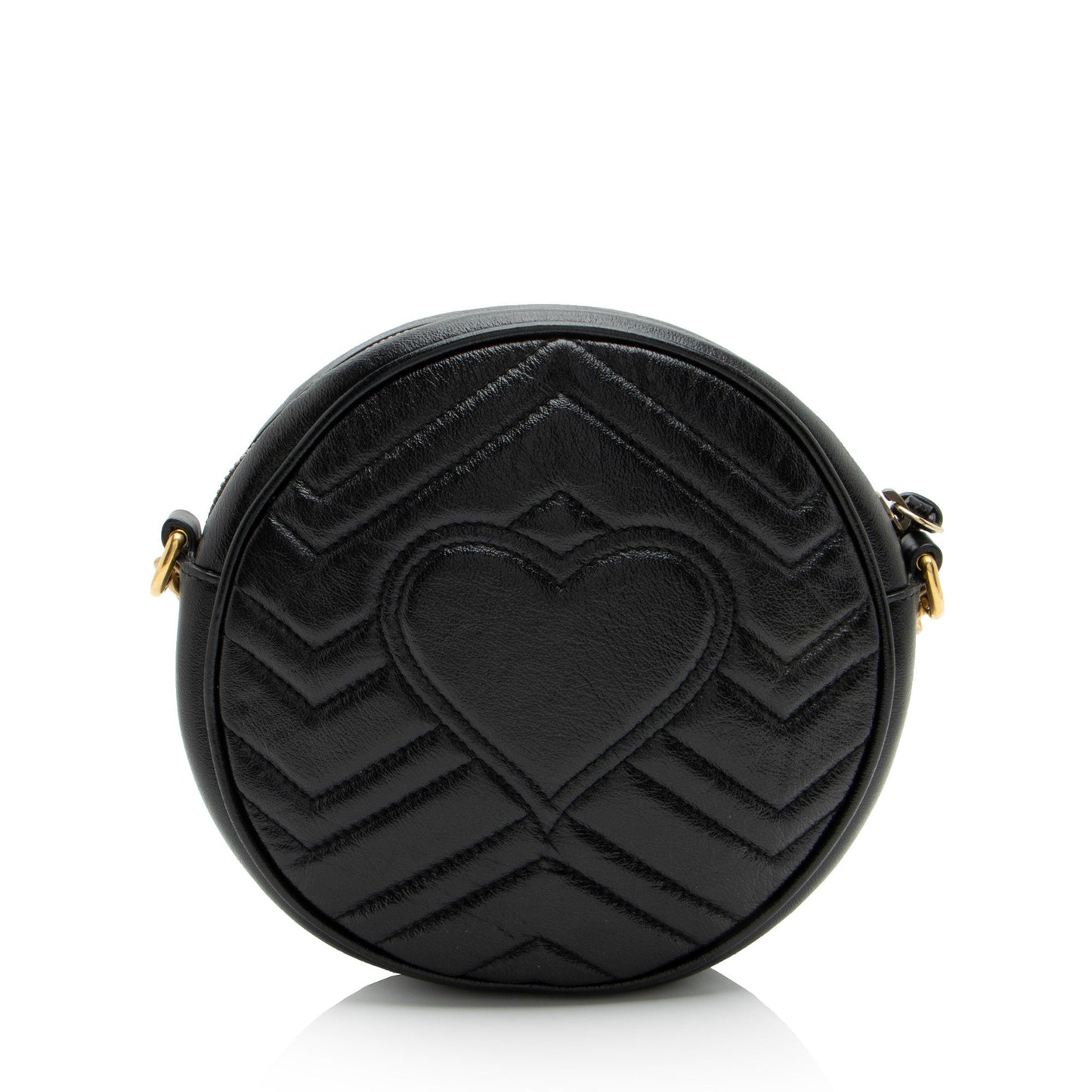 Gucci GG Marmont Round SHF-zohuy0 Matelasse Leather Black Mini Crossbody Bag