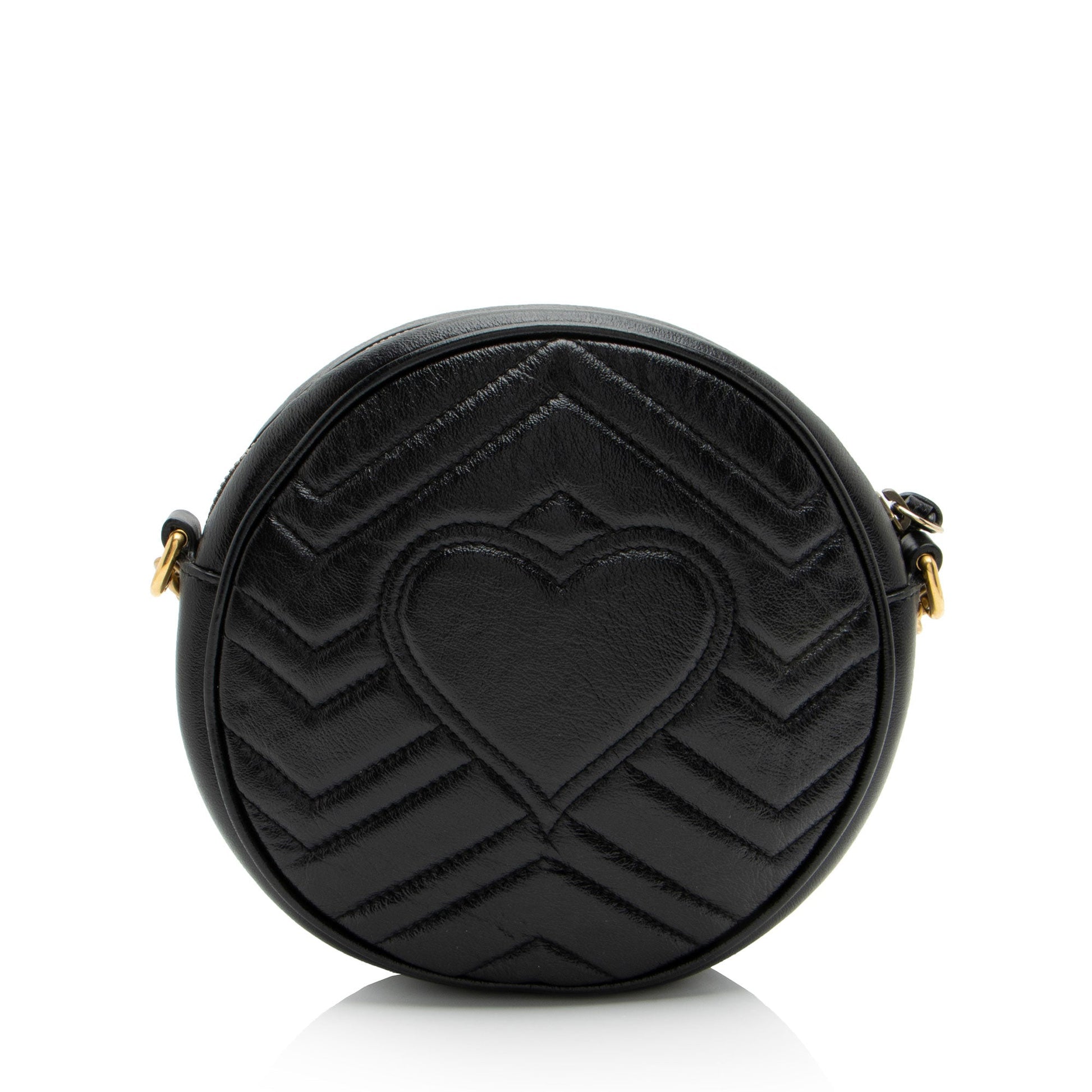 Gucci GG Marmont Round SHF-zohuy0 Matelasse Leather Black Mini Crossbody Bag