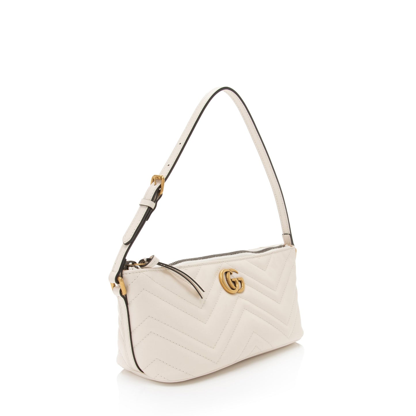 Gucci GG Marmont Sling SHF-9zKBOp Matelasse Leather White Shoulder Bag