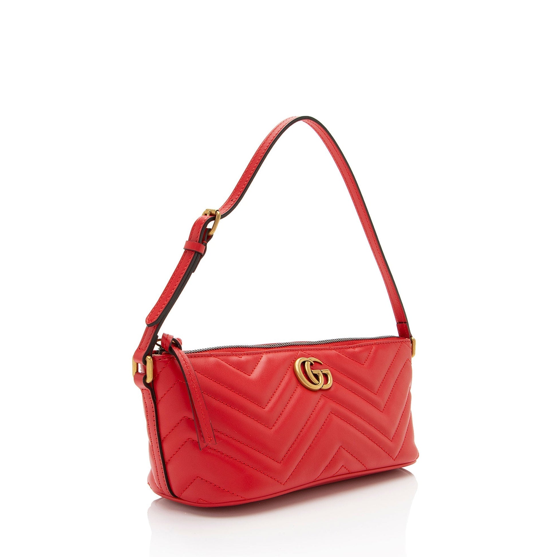 Gucci GG Marmont Sling Matelasse Leather Red Shoulder Bag