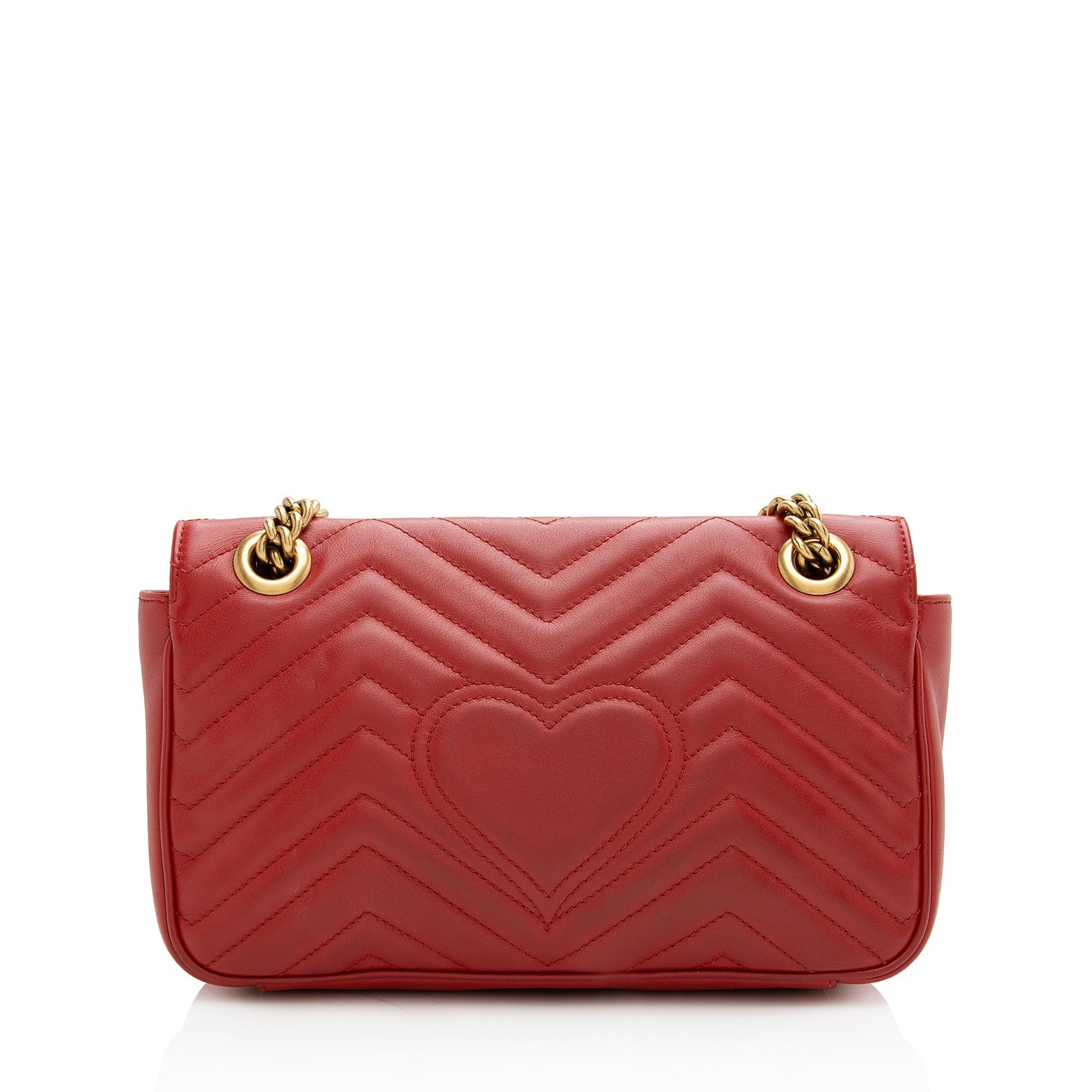 Gucci GG Marmont SHF Matelasse Leather Red Small Crossbody Bag