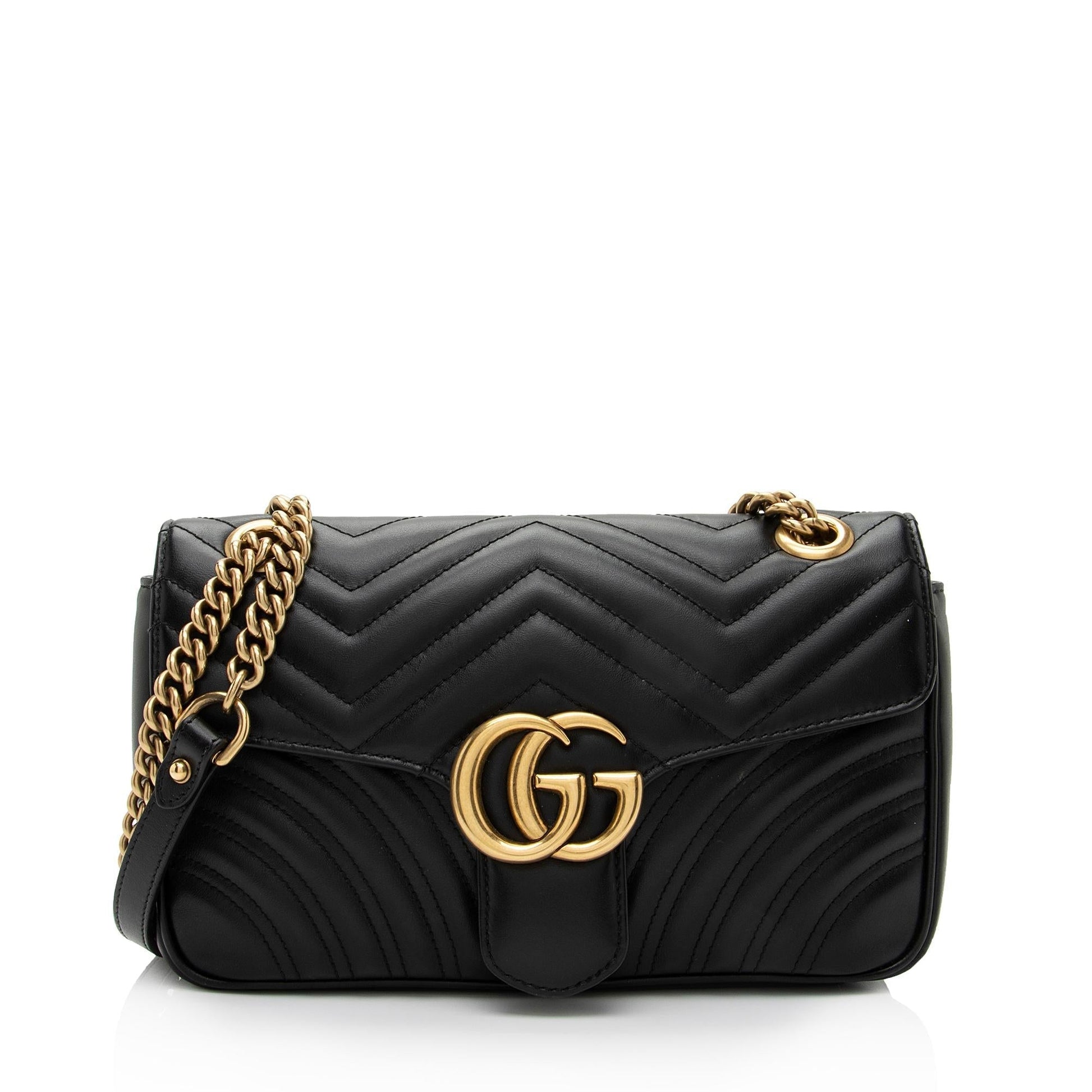 Gucci GG Marmont SHF-2mFLX9 Matelasse Leather Black Small Crossbody Bag