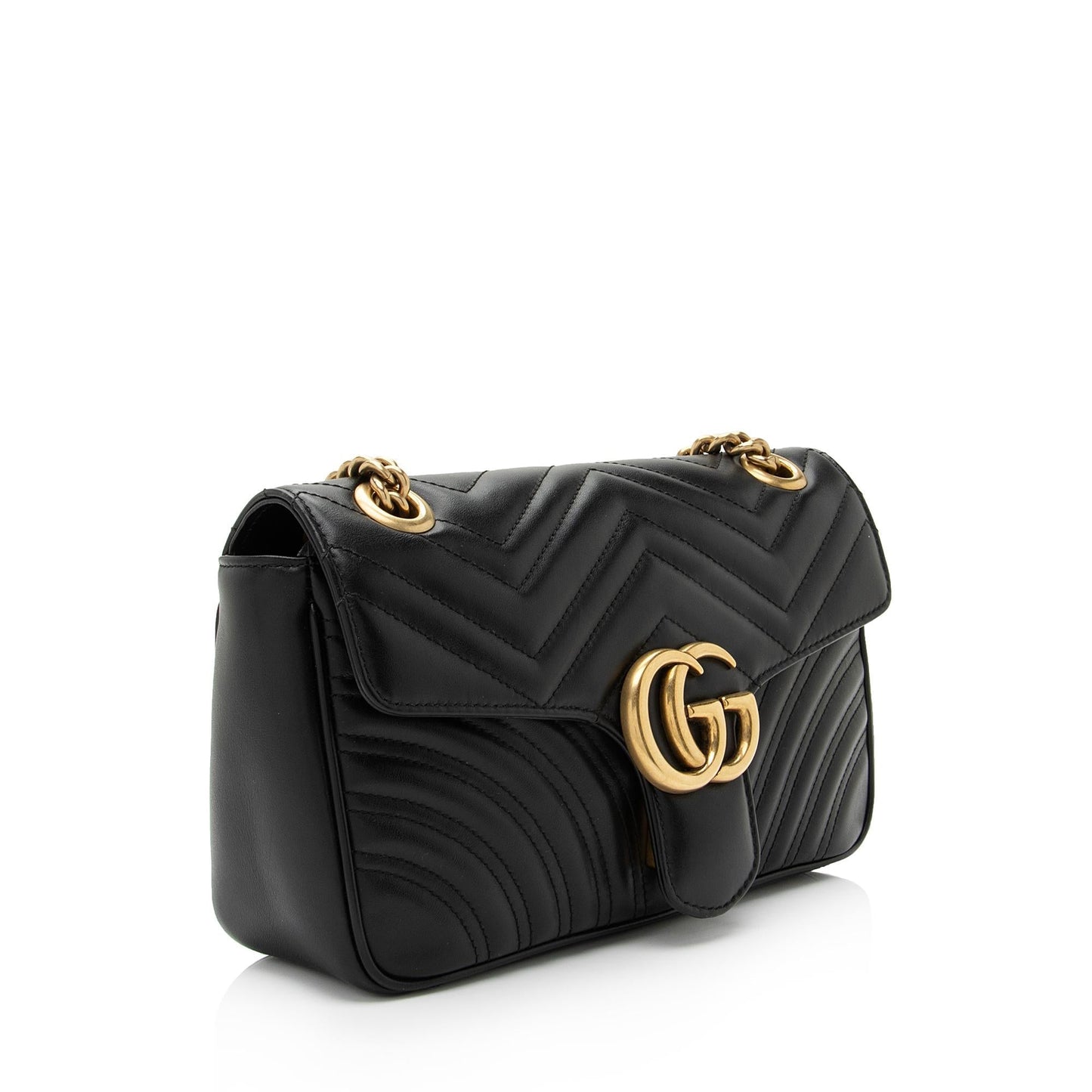 Gucci GG Marmont SHF-2mFLX9 Matelasse Leather Black Small Crossbody Bag