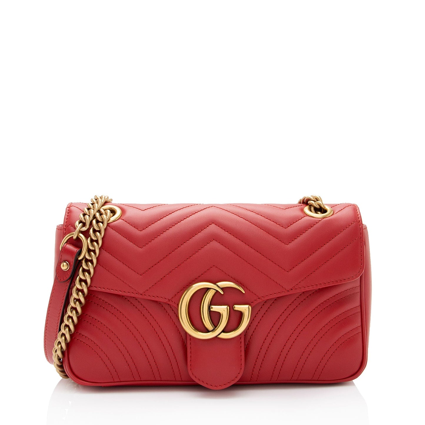 Gucci GG Marmont SHF-ijRyek Matelasse Leather Red Small Crossbody Bag