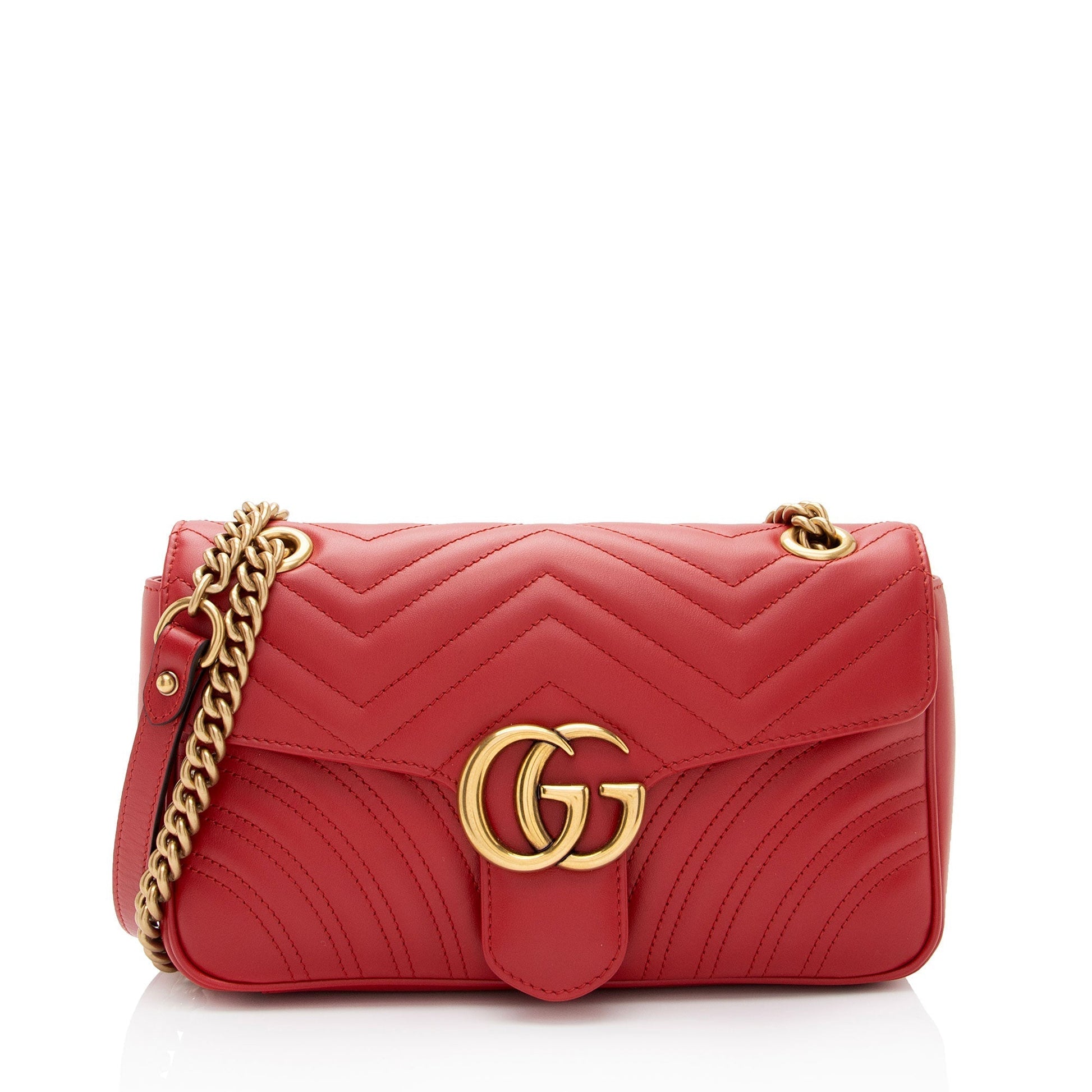 Gucci GG Marmont SHF-ijRyek Matelasse Leather Red Small Crossbody Bag