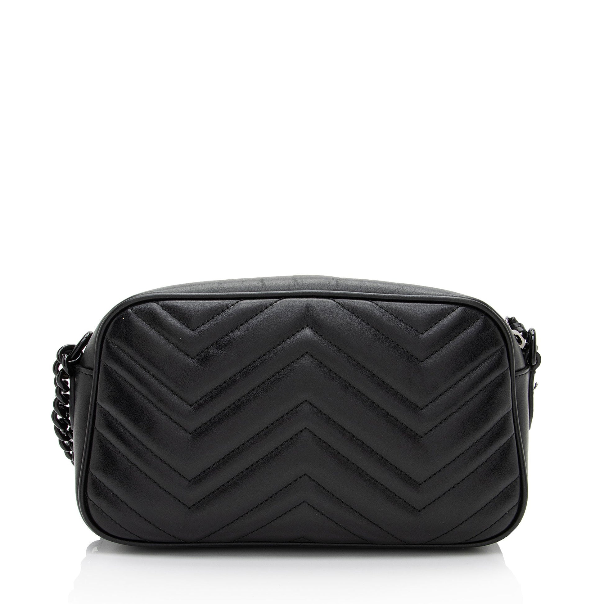 Gucci Monochrome GG Marmont Camera Matelasse Leather Black Small Crossbody Bag