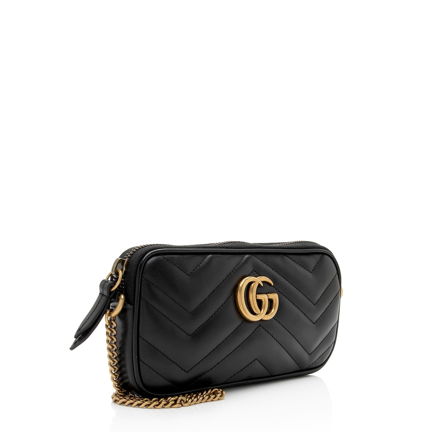 Gucci GG Marmont SHF-uIfq9U Matelasse Leather Black Small Crossbody Bag