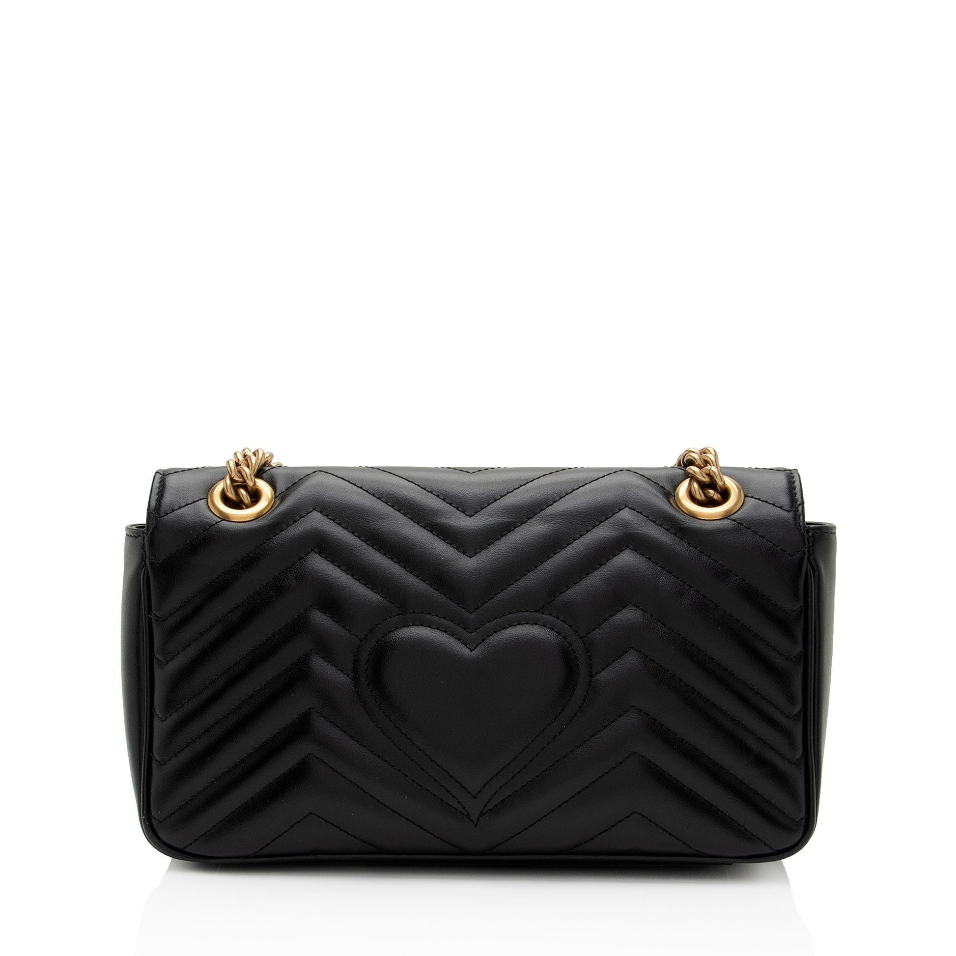 Gucci GG Marmont Flap SHF-lcLQ2a Matelasse Leather Black Small Crossbody Bag