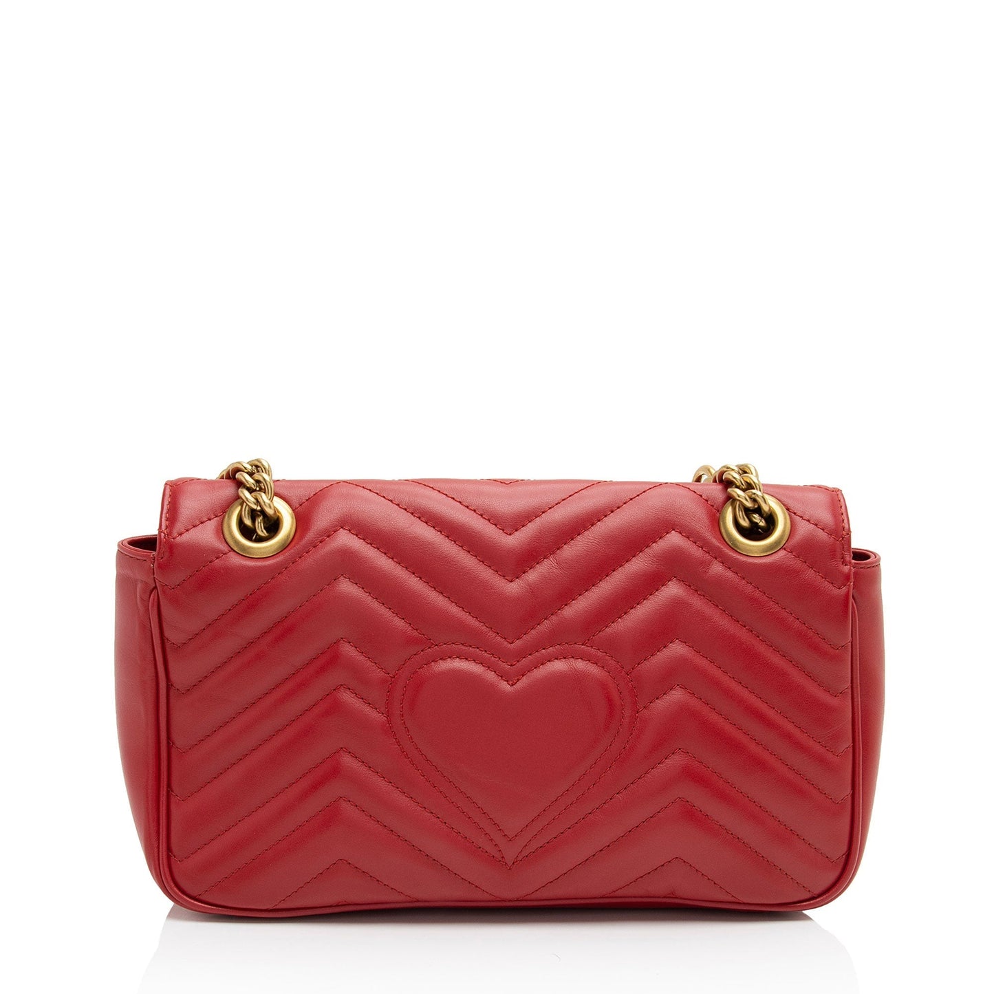 Gucci GG Marmont Flap Matelasse Leather Red Small Crossbody Bag