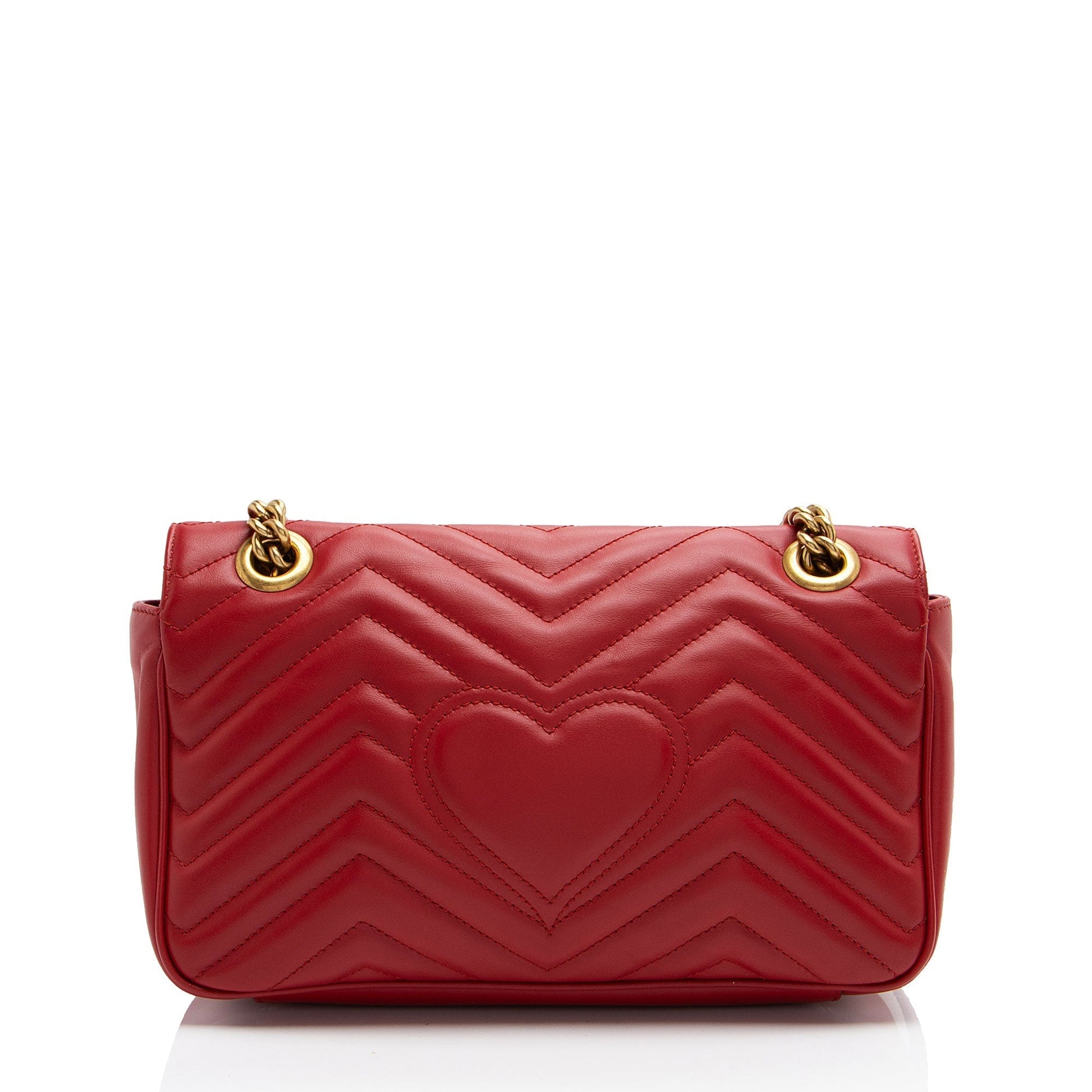 Gucci GG Marmont Flap SHF-RkMP3j Matelasse Leather Red Small Crossbody Bag