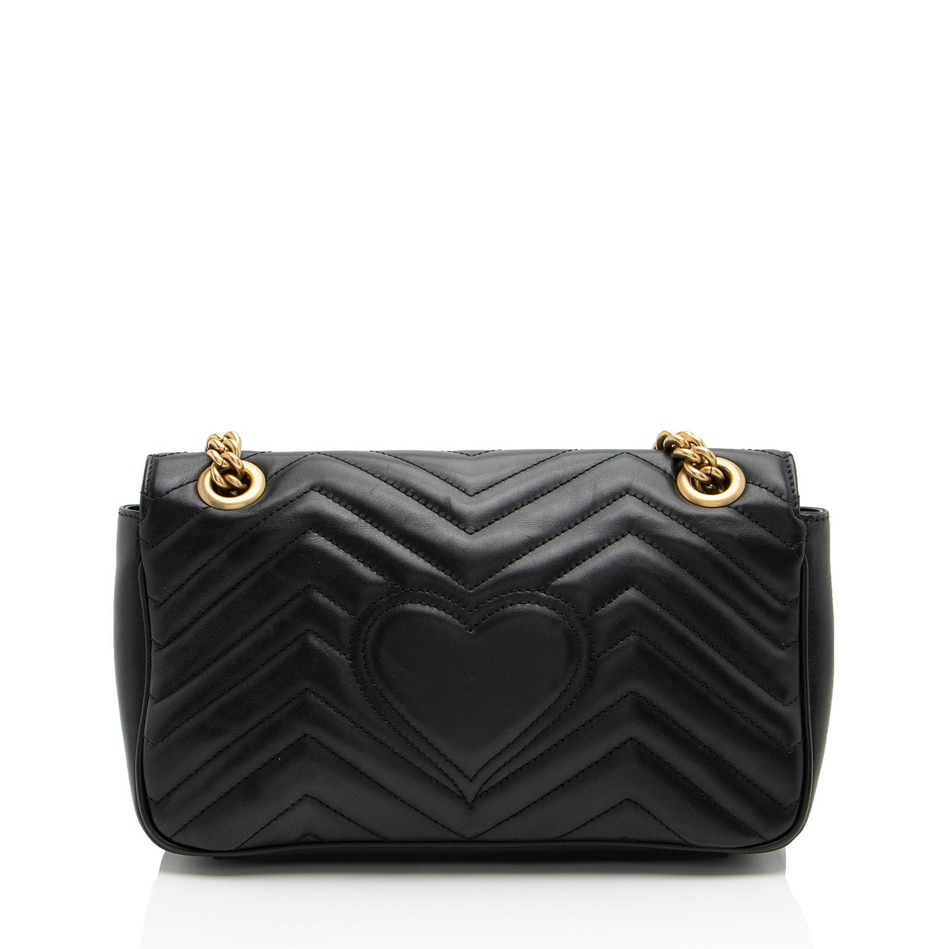 Gucci GG Marmont Flap SHF-PLODJy Matelasse Leather Black Small Crossbody Bag