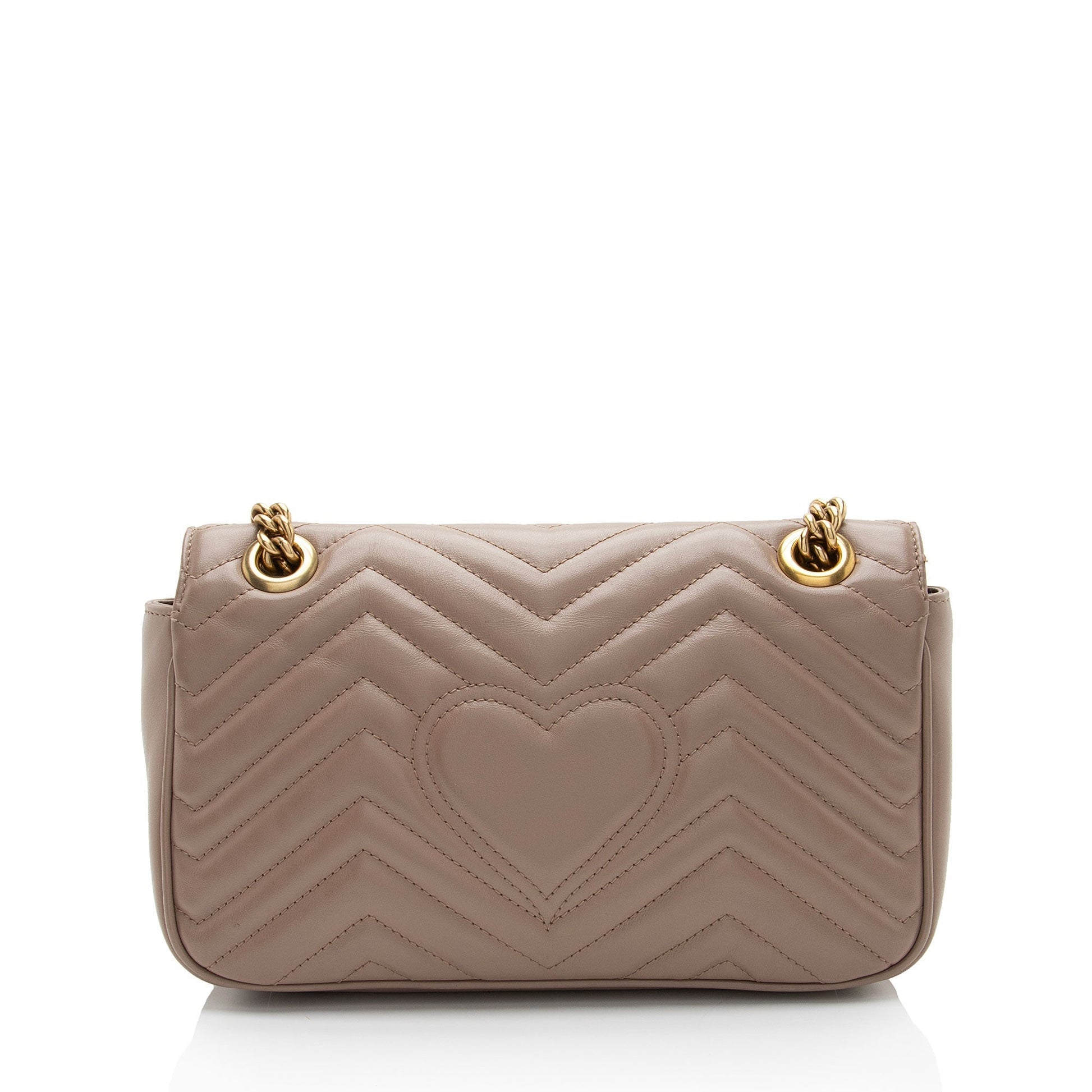 Gucci GG Marmont Flap Matelasse Leather Beige Small Crossbody Bag