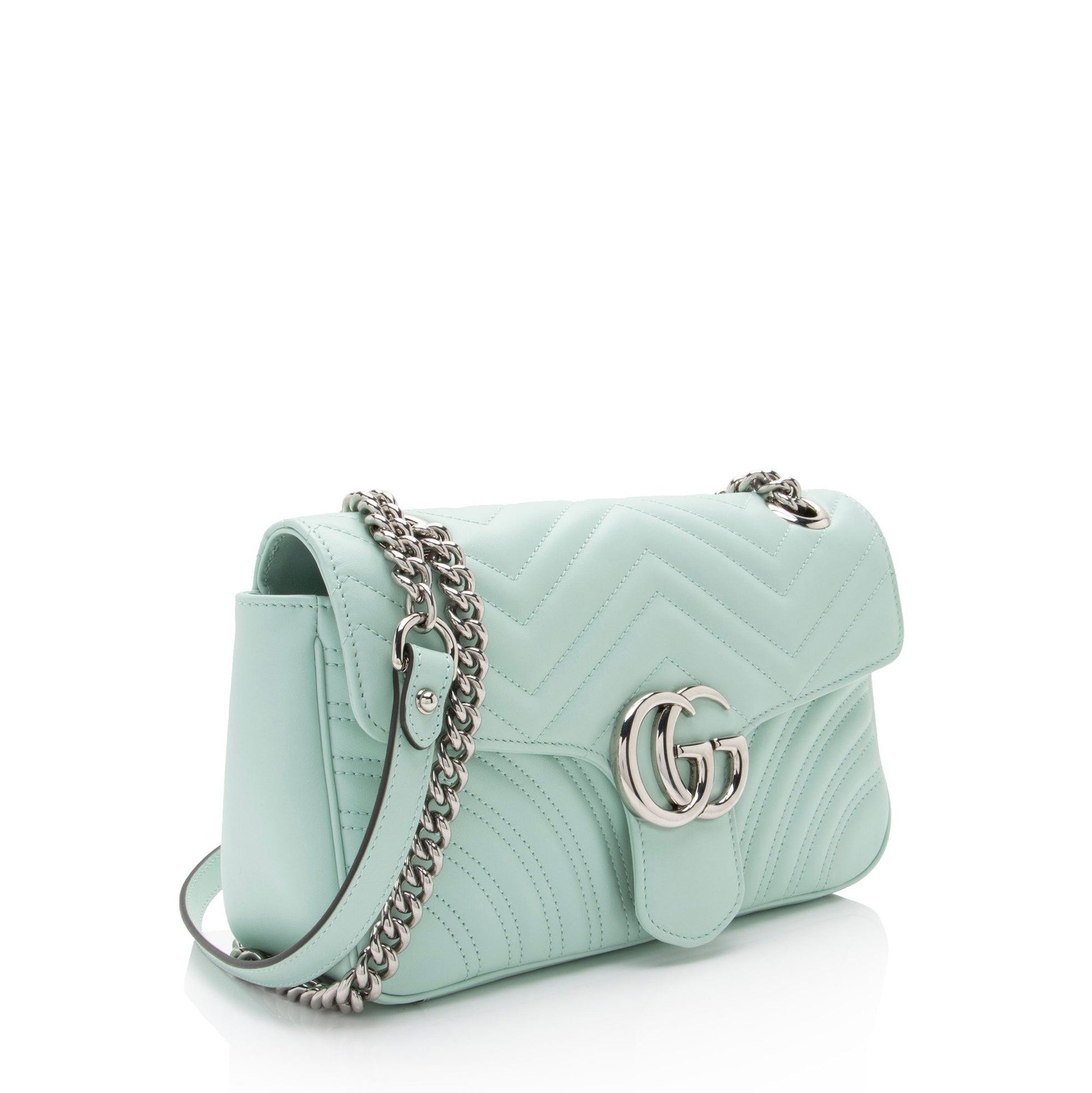 Gucci GG Marmont Flap Matelasse Leather Green Small Crossbody Bag