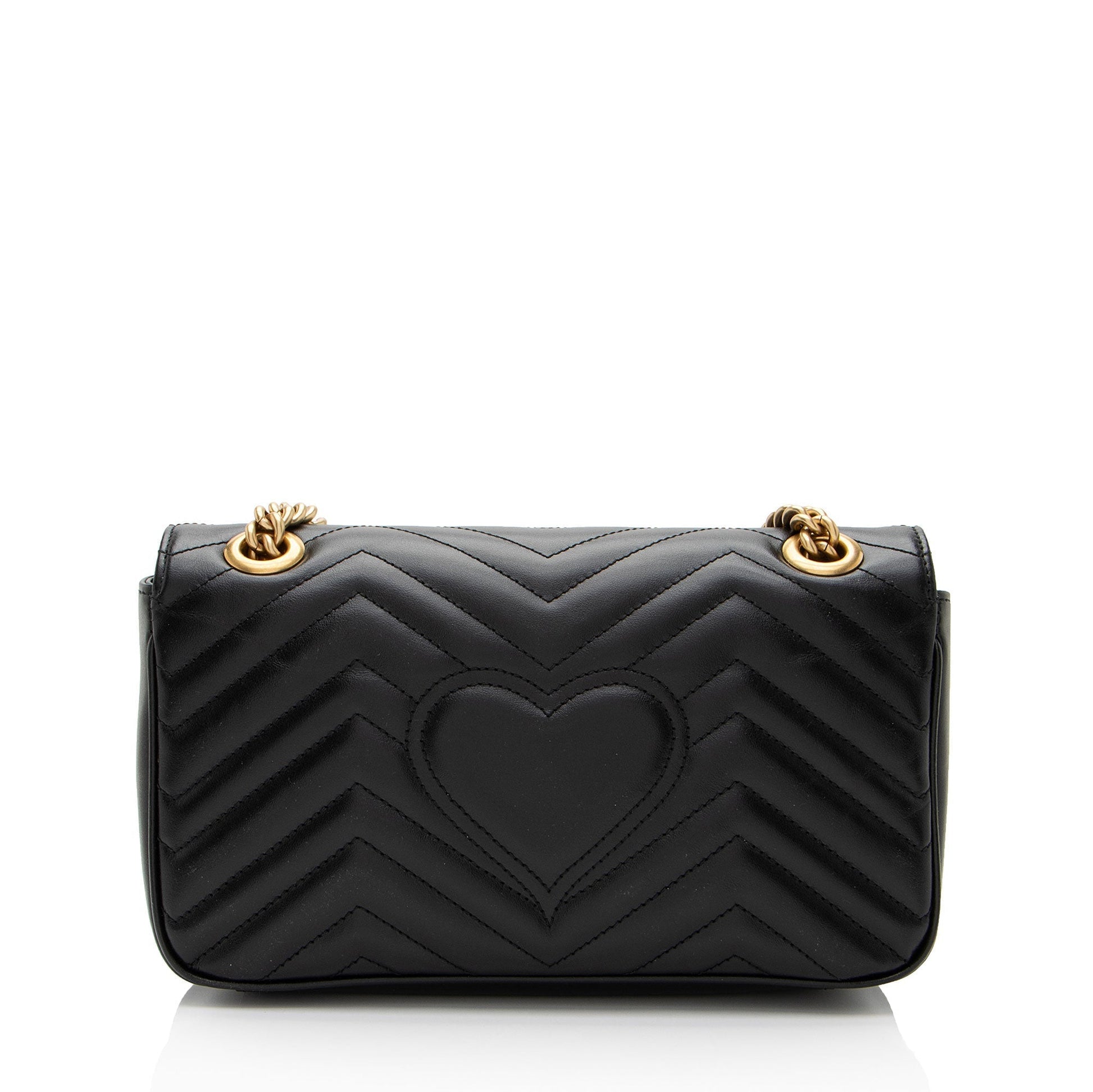Gucci GG Marmont Flap SHF-gHIYfO Matelasse Leather Black Small Crossbody Bag