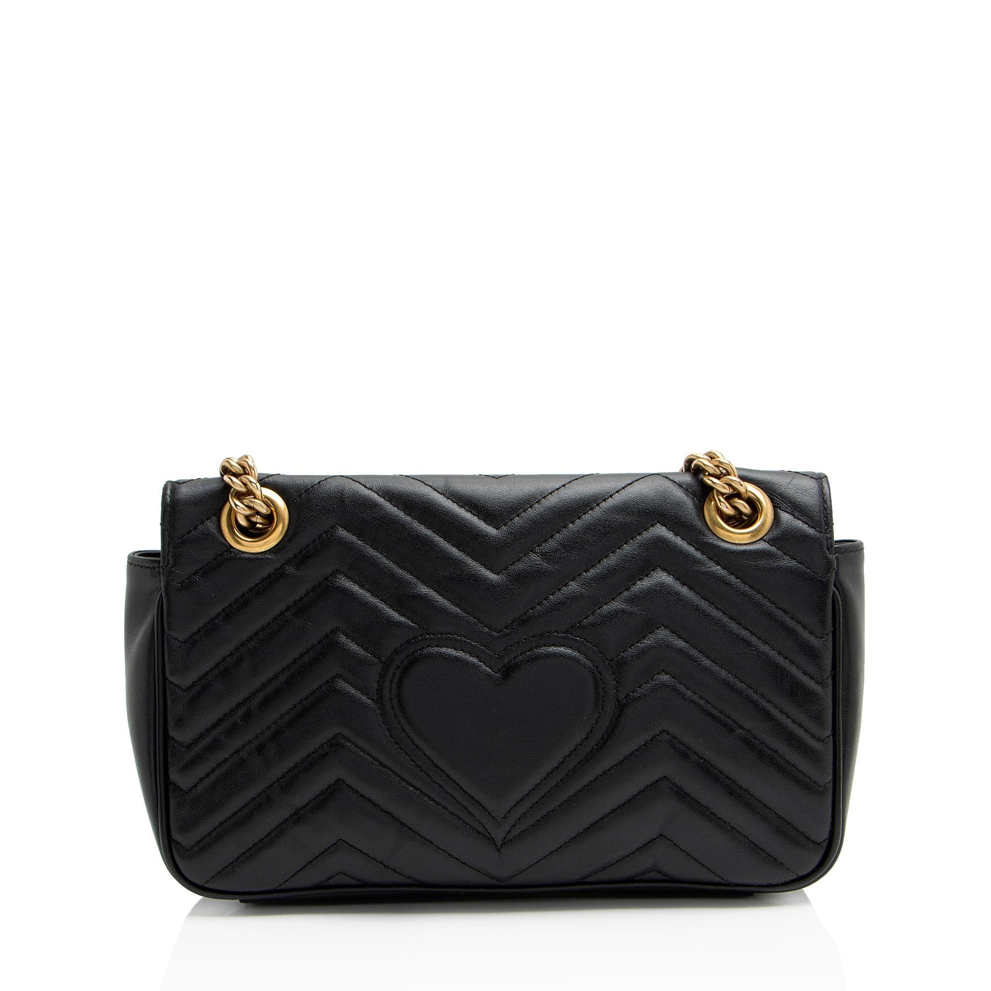 Gucci GG Marmont Flap Matelasse Leather Black Small Crossbody Bag Shf Yqr2Ij
