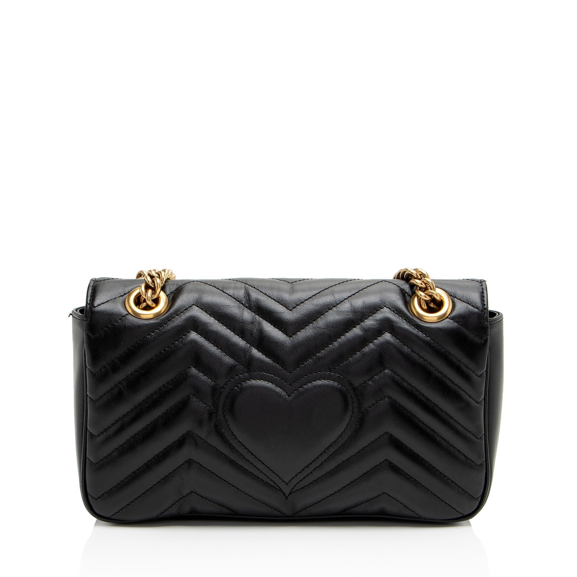 Gucci GG Marmont Flap Matelasse Leather Black Small Crossbody Bag Bag 1