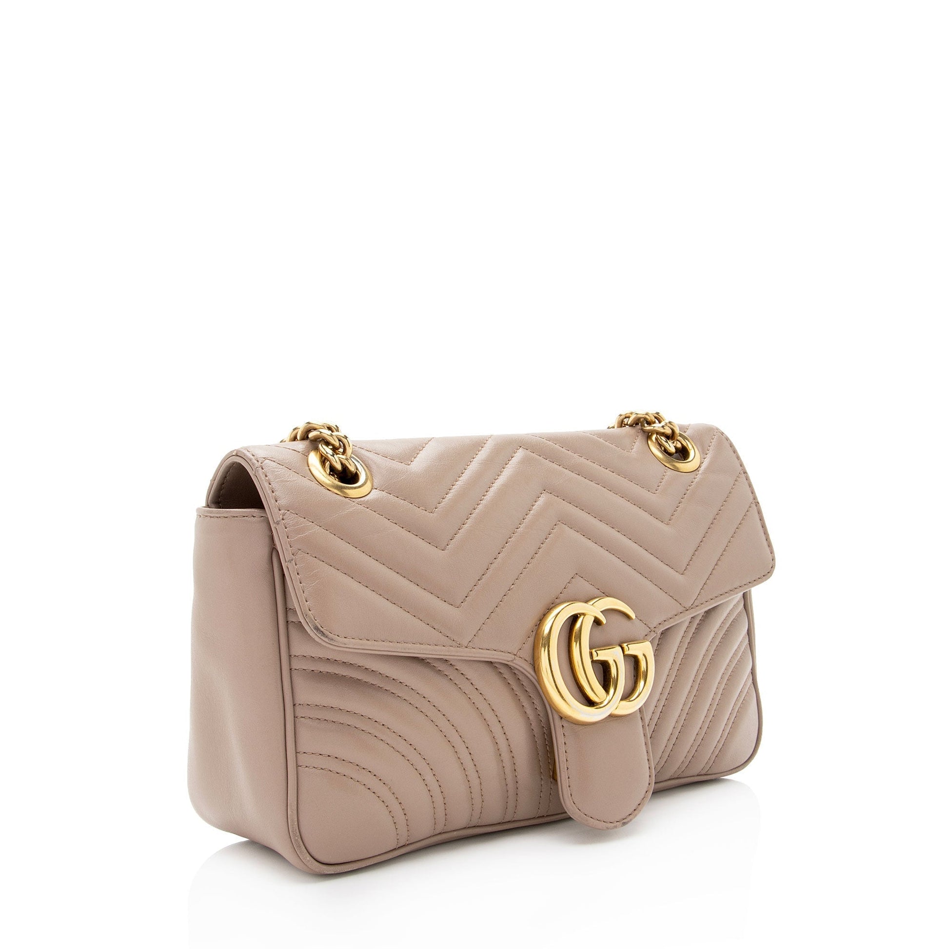 Gucci GG Marmont Flap Matelasse Leather Beige Small Crossbody Bag Shf Jgvrho