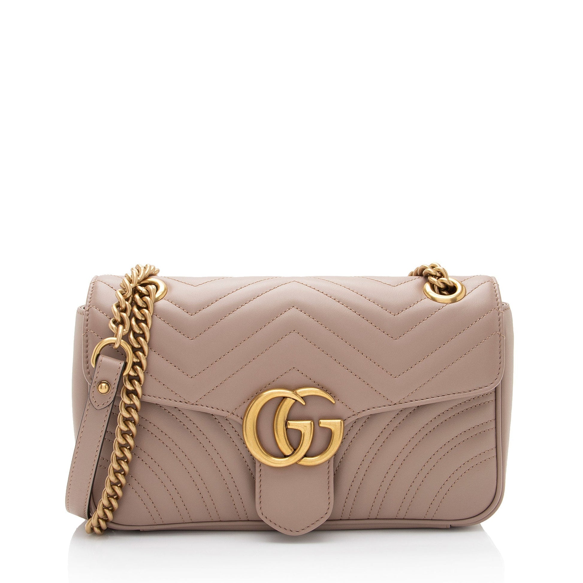 Gucci GG Marmont Flap SHF-ydhtSa Matelasse Leather Beige Small Crossbody Bag