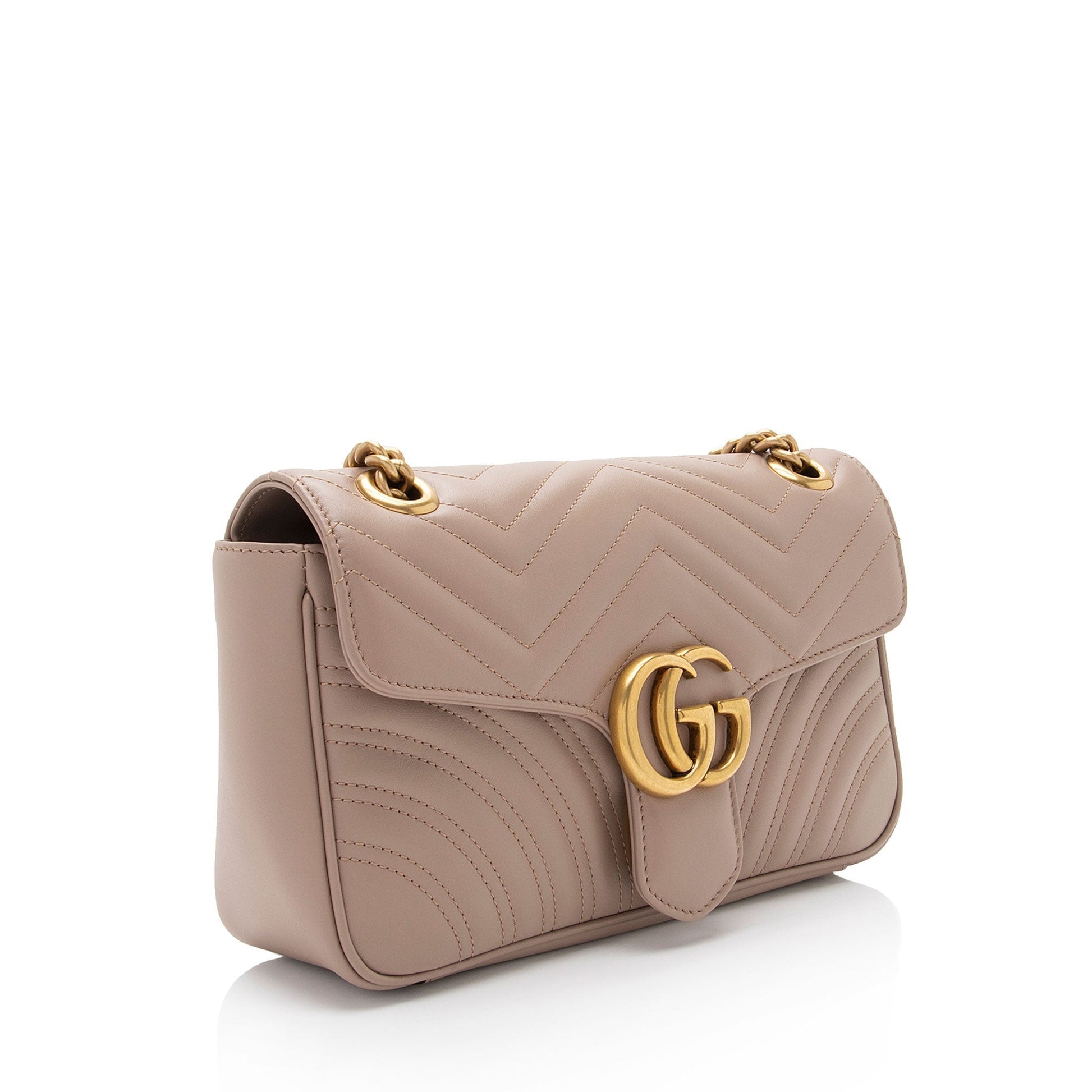 Gucci GG Marmont Flap SHF-ydhtSa Matelasse Leather Beige Small Crossbody Bag