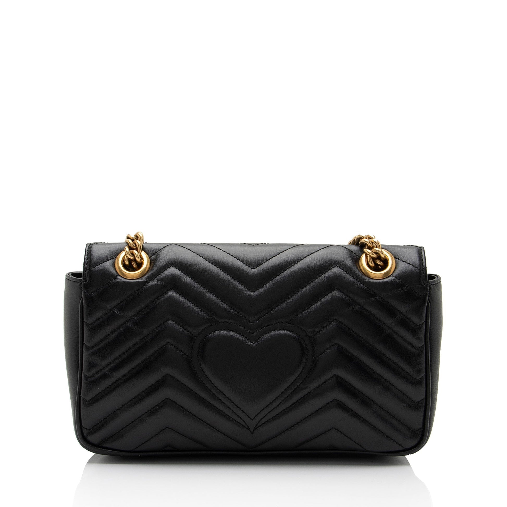 Gucci GG Marmont Flap SHF-5zif5r Matelasse Leather Black Small Crossbody Bag