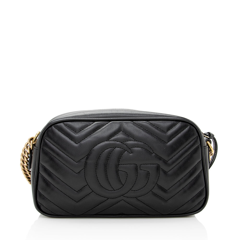 Gucci GG Marmont SHF Matelasse Leather Black Small Shoulder Bag