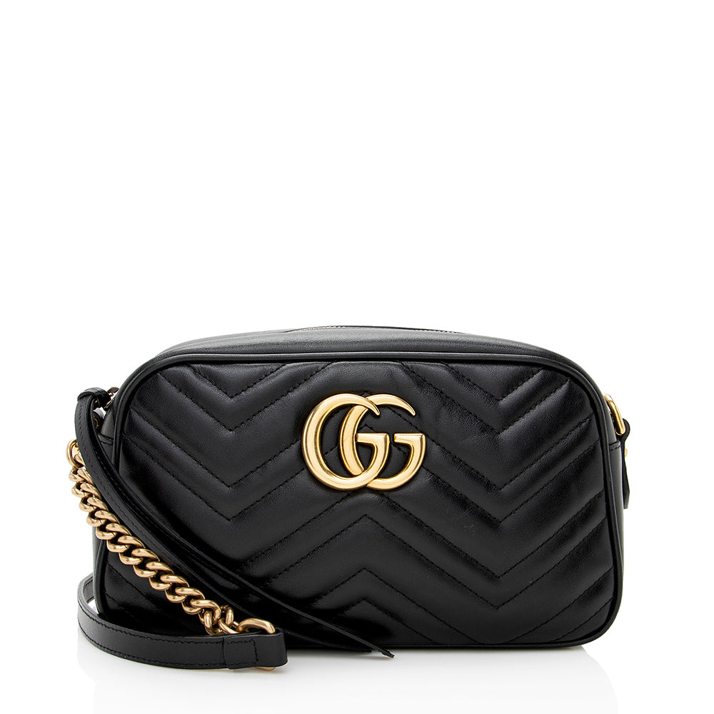Gucci GG Marmont SHF Matelasse Leather Black Small Shoulder Bag