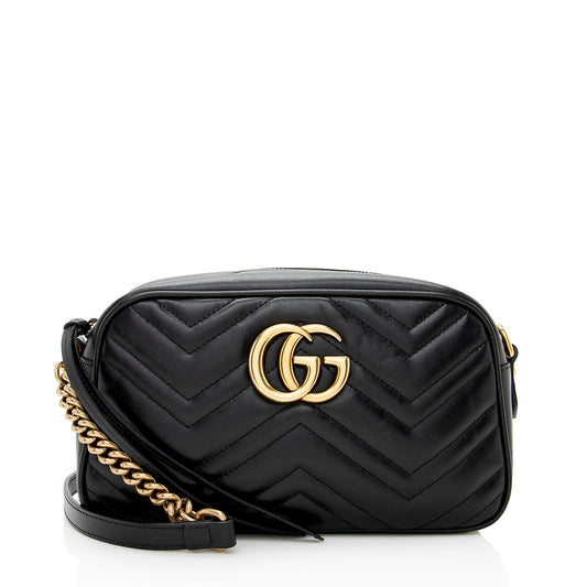 Gucci GG Marmont SHF Matelasse Leather Black Small Shoulder Bag